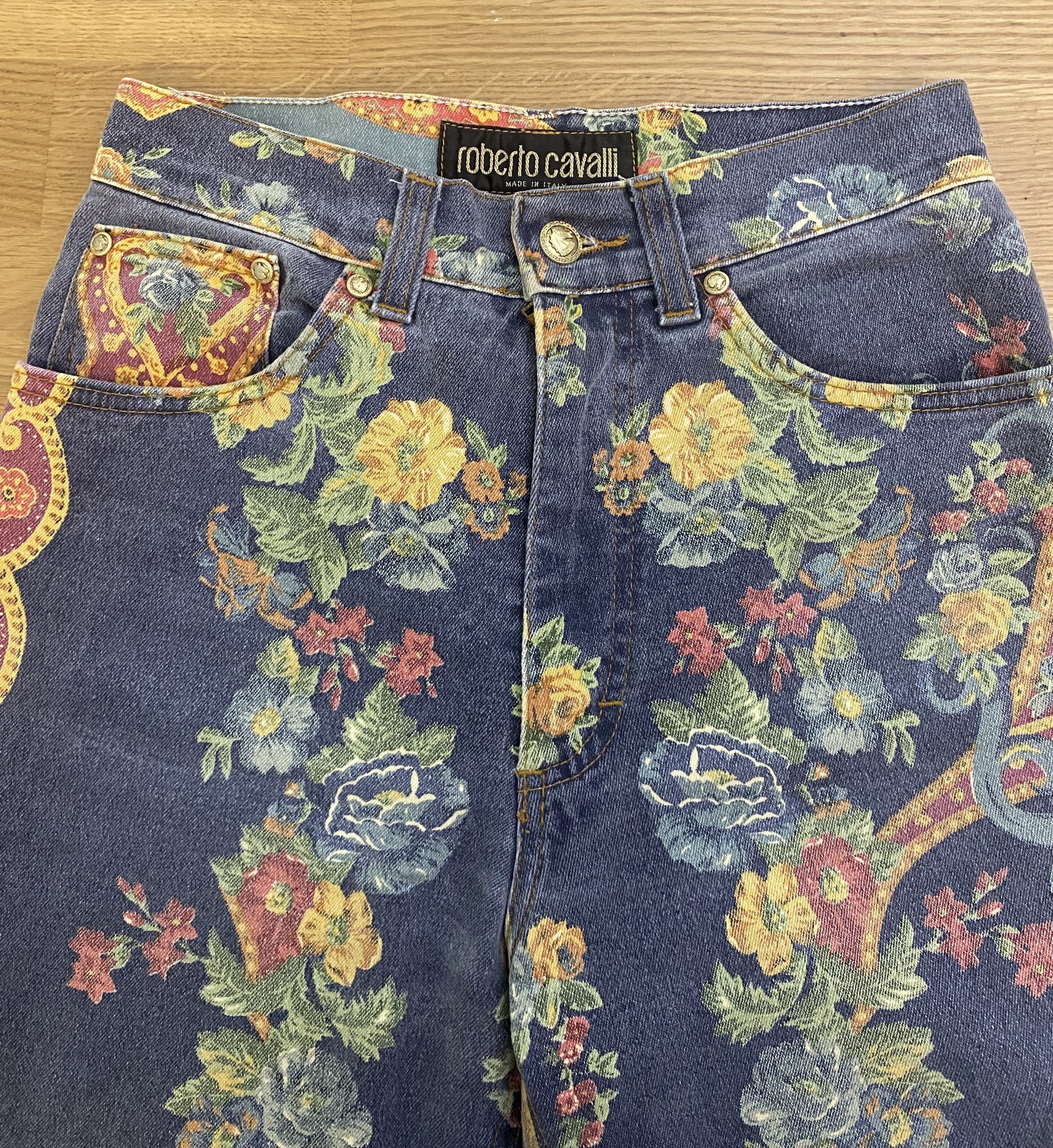 Roberto Cavalli Roberto Cavalli Floral Baroque Print Jeans Denim Small XS Size 26" / US 2 / IT 38 - 2 Thumbnail