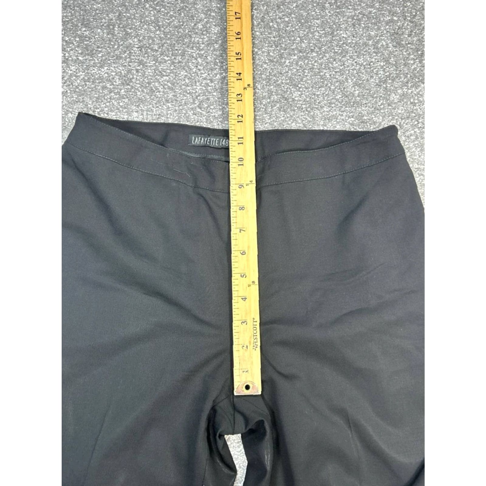 Vintage Lafayette 148 New York Bleecker Pants Womens 8 Wool Stretch Straight Leg Black Dry Clean Only Pockets Zipper Modern 90s style? Size 30" / US 8 / IT 44 - 3 Thumbnail