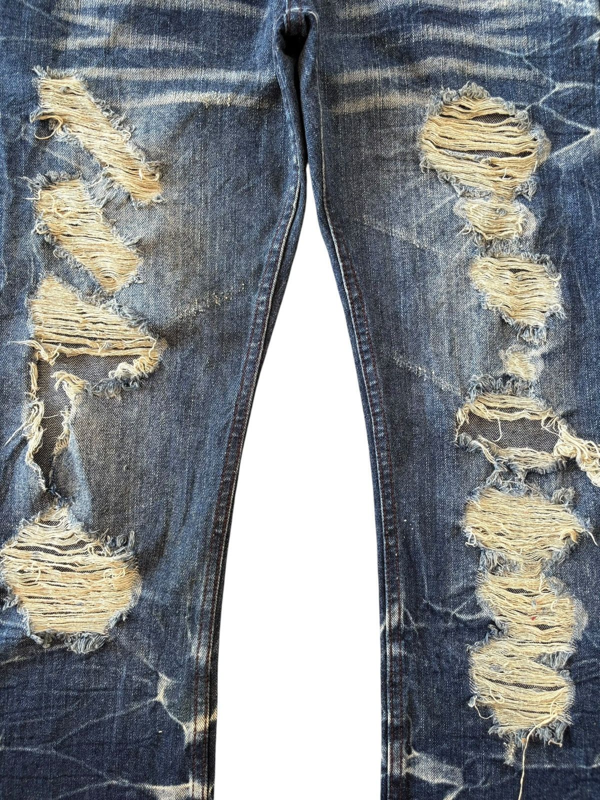 If Six Was Nine Vintage Japanese Brand Heavy Distress Bootcut Jeans Size 33" - 3 Thumbnail