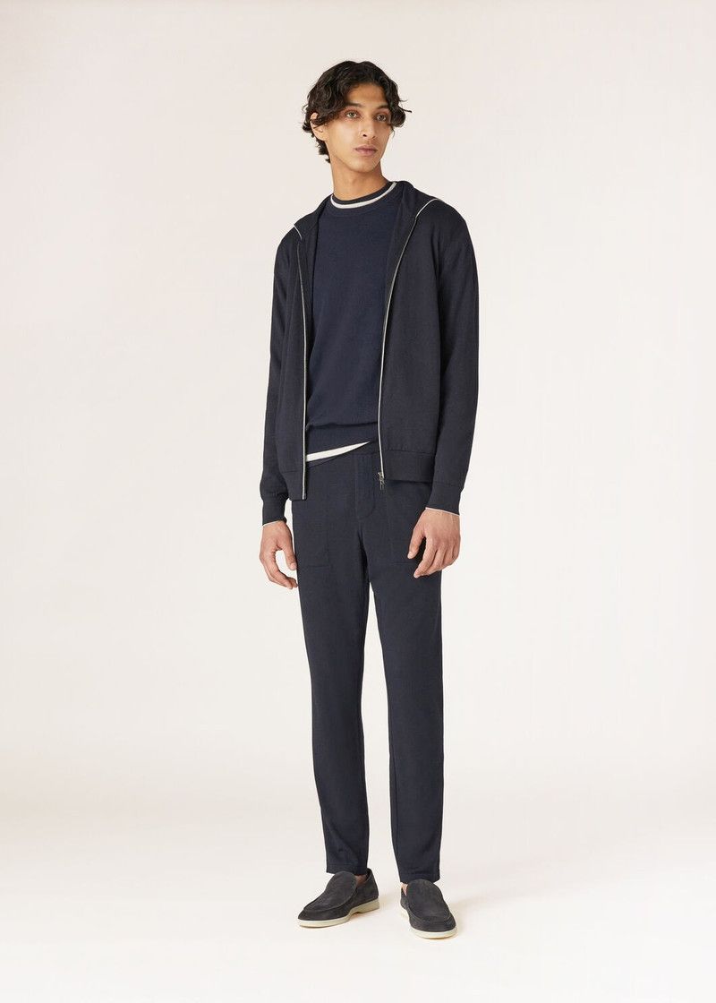 Loro Piana o1w1db10226 FAF8493 Hood Leasure Bomber in Blue Size US L / EU 52-54 / 3 - 2 Thumbnail