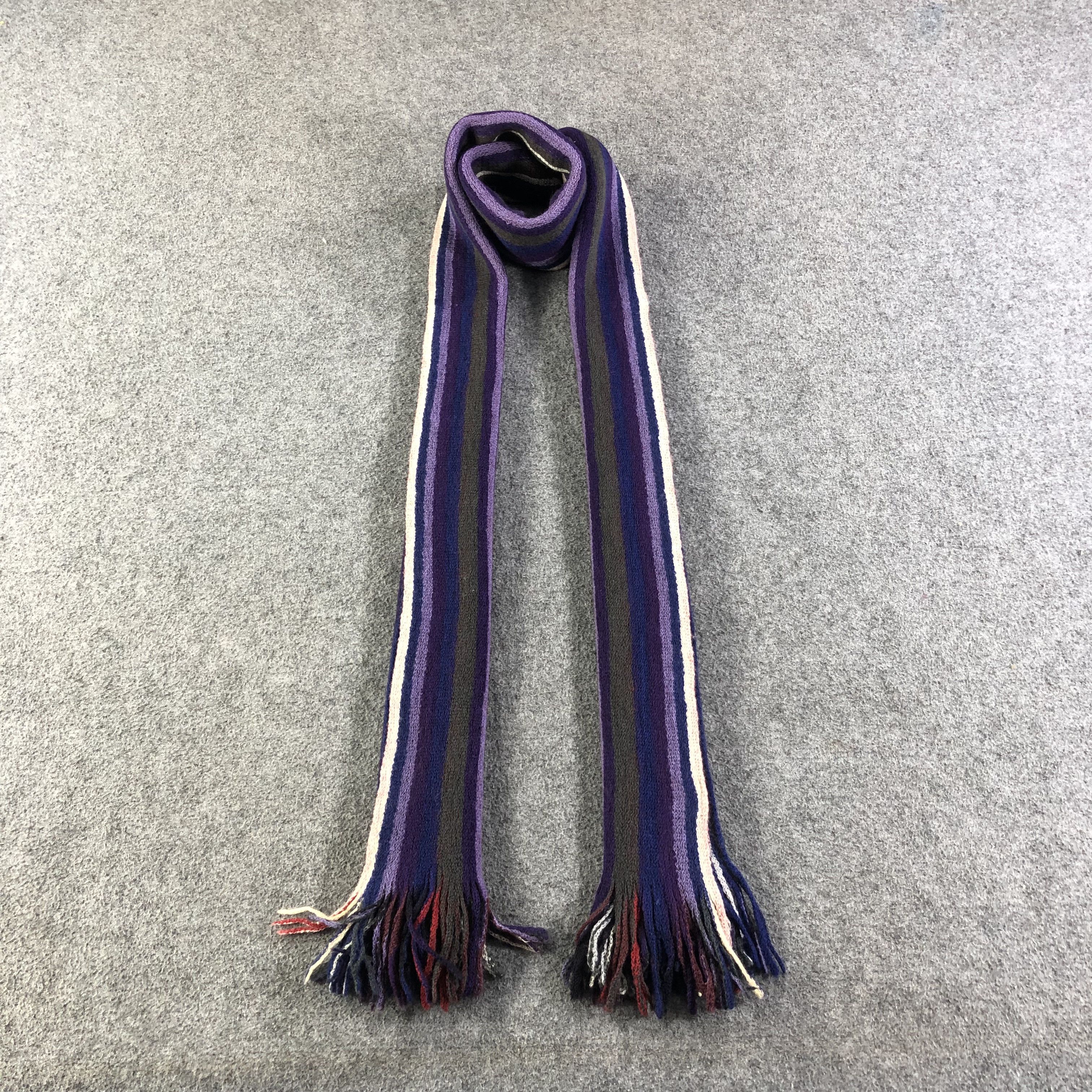 PPFM Double Sided Striped Knit Wool Scarf Muffler V1094