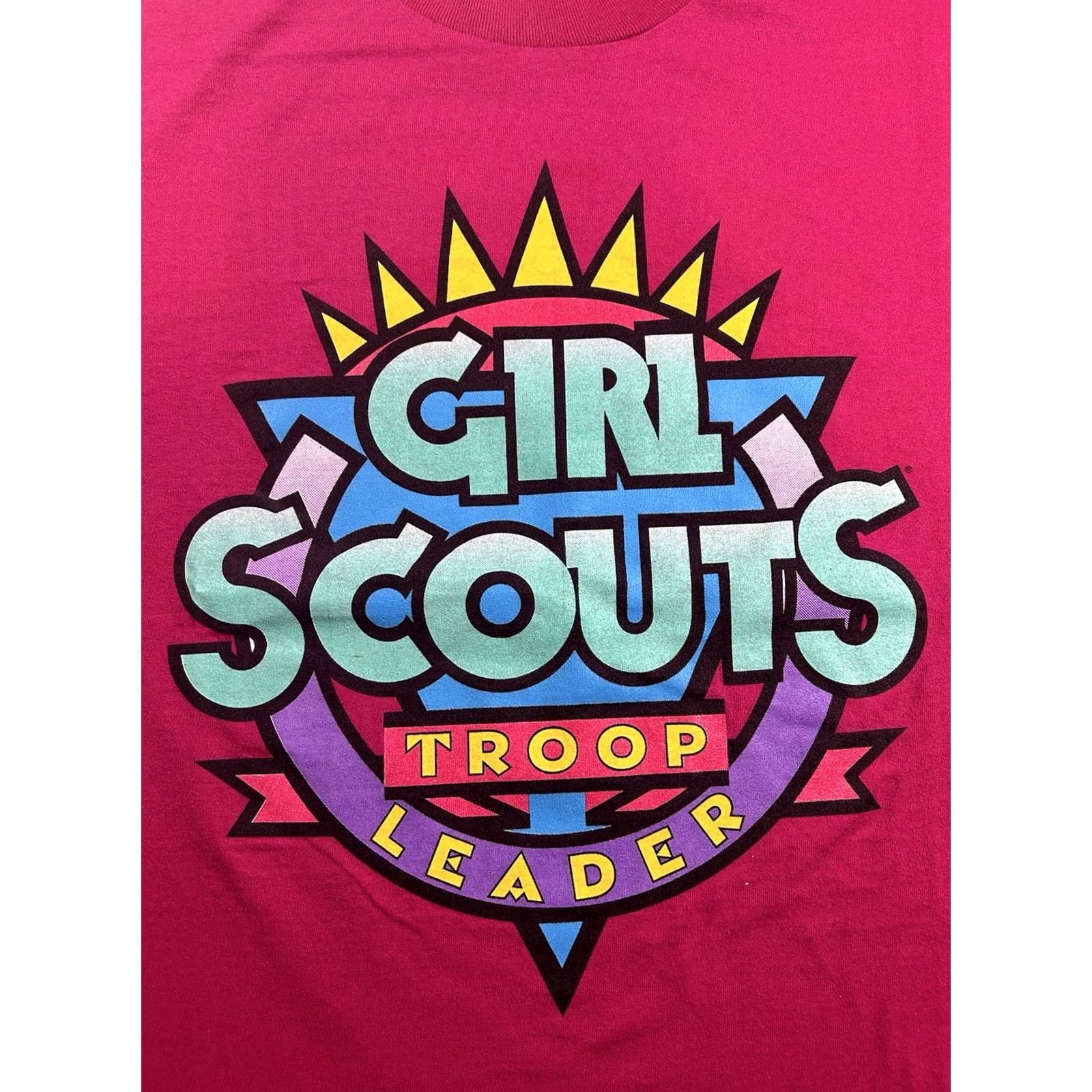 Fruit Of The Loom VINTAGE Girl Scouts T-Shirt Adult XL Pink Graphic 90s Cookies Troop Leader Fruit of the Loom Mens Size US XL / EU 56 / 4 - 3 Thumbnail