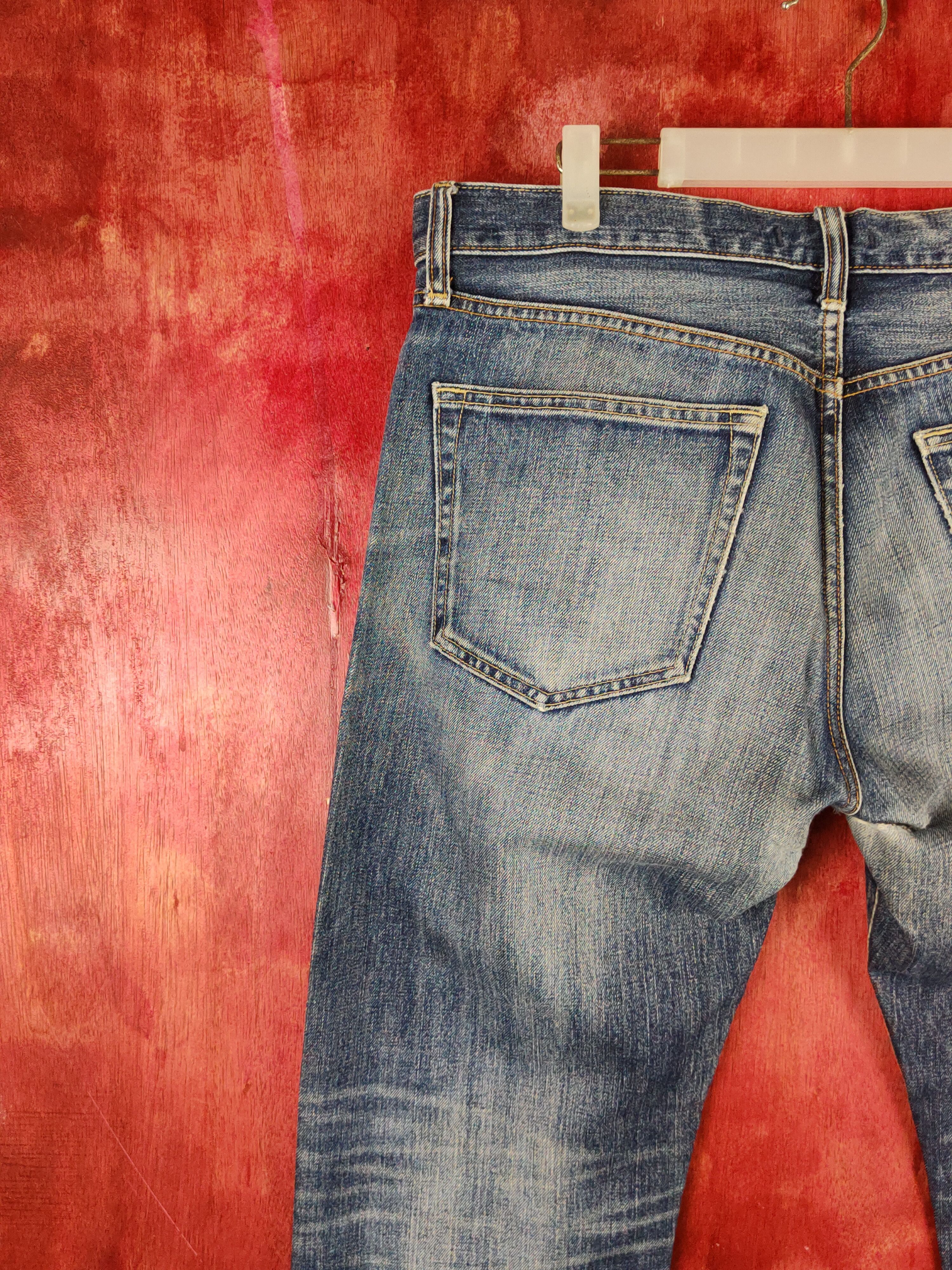 Japanese Brand Uniqlo Dark Blue Faded Distressed Ripped Jeans #S2195 Size US 34 / EU 50 - 9 Thumbnail