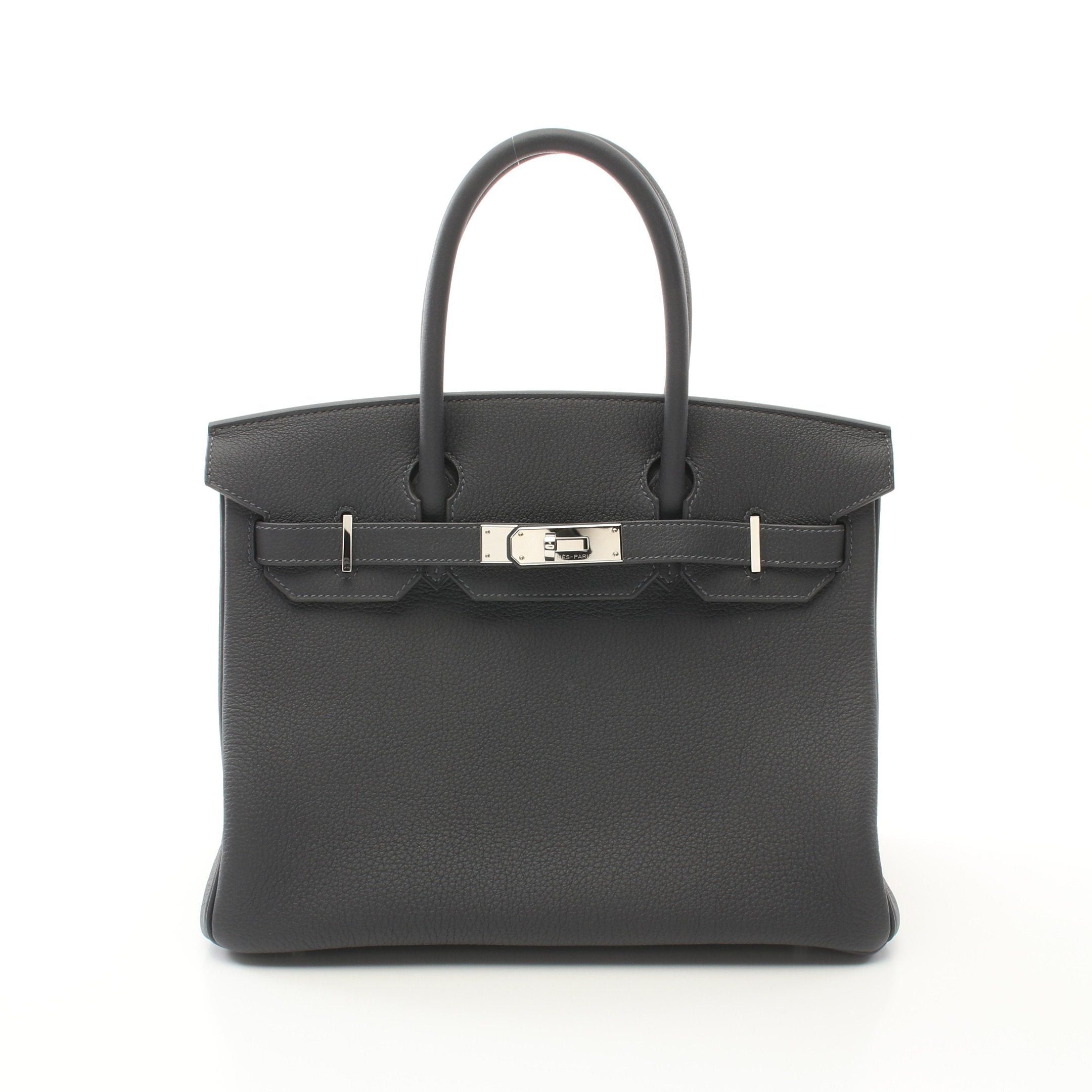 Hermes Hermes Birkin 30 Grimist Handbag Togo Gray Silver Hardware Double Engraved Size ONE SIZE - 1 Thumbnail