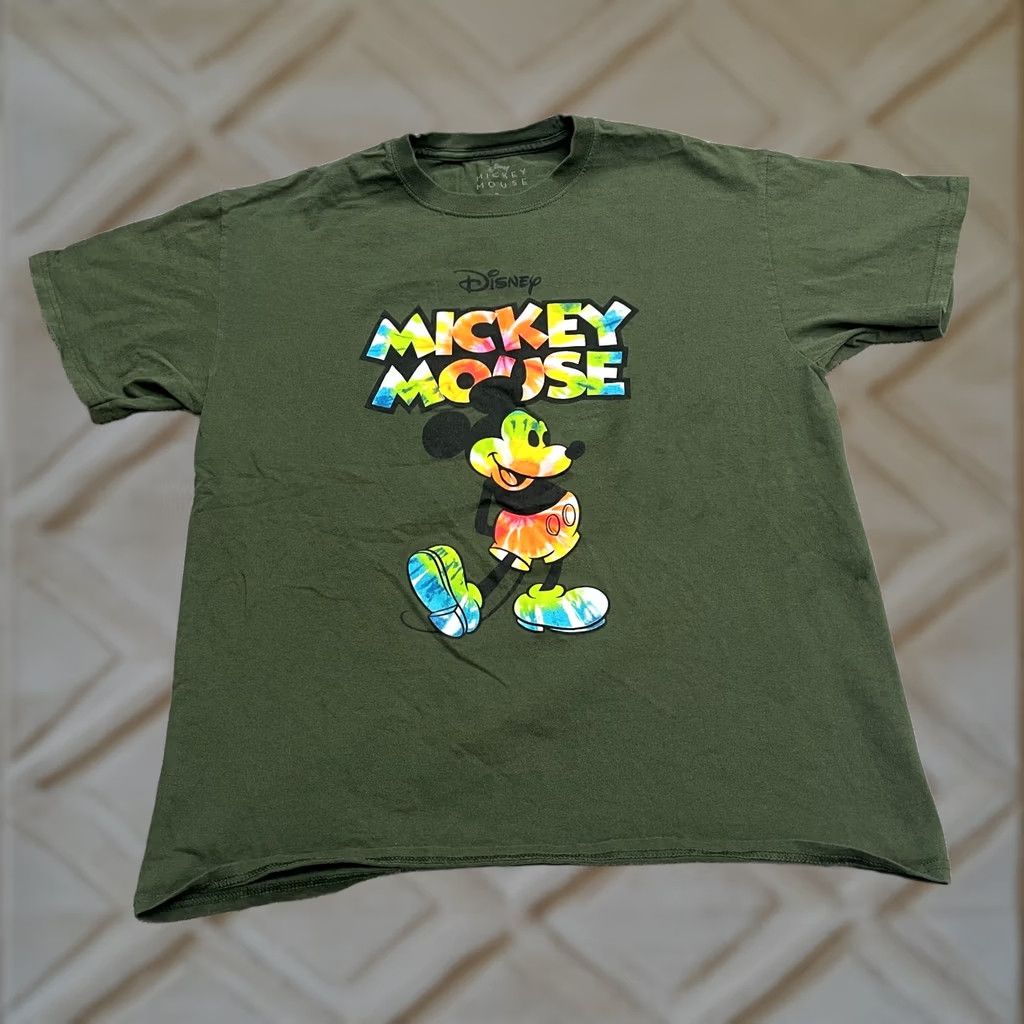 Disney Disney Mickey Mouse Graphic T-Shirt Mens Large Green Crew Neck Cotton Tee Size US L / EU 52-54 / 3 - 1 Thumbnail
