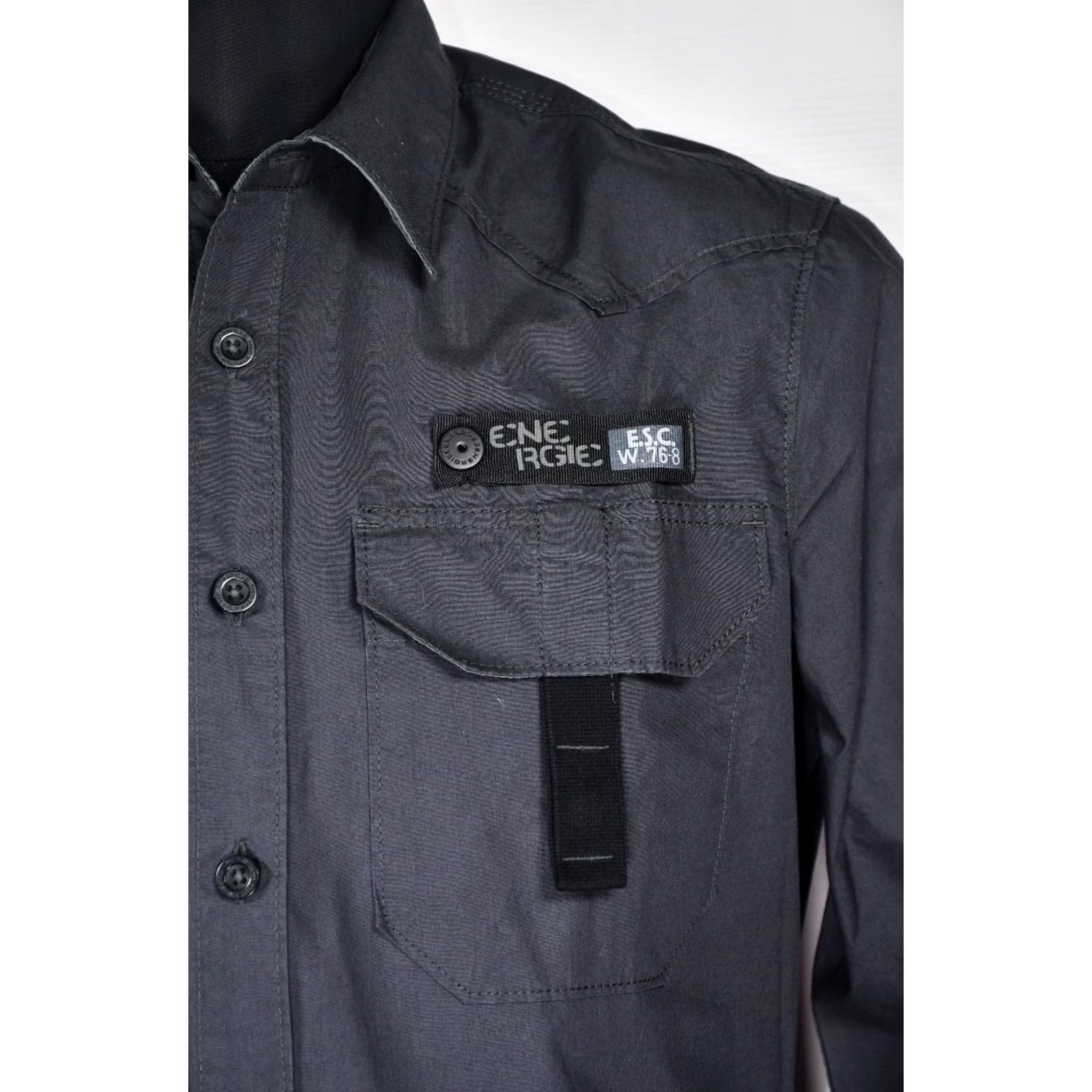 Energie VINTAGE Energie Shirt Mens L Gray Cotton Long Sleeve Button-Up Size US L / EU 52-54 / 3 - 3 Thumbnail