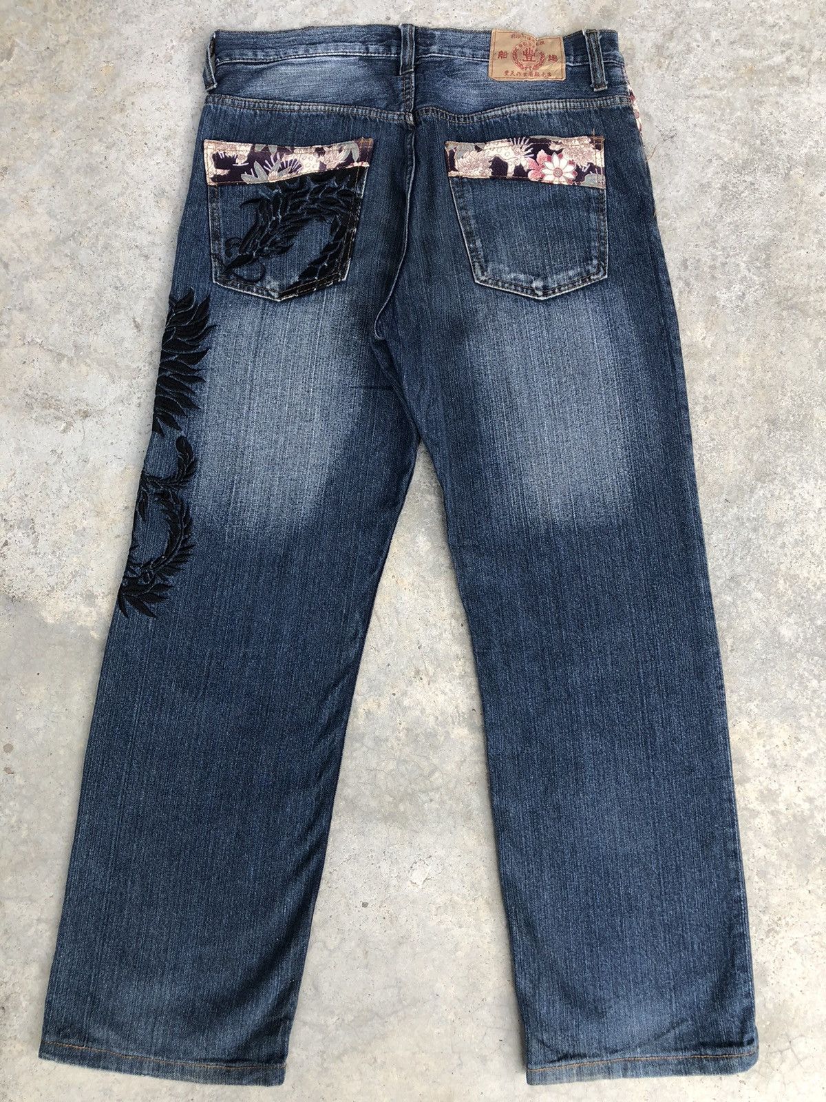 Japanese Brand Japanese Buden Embroidered Jeans Distressed Jeans Size US 33 - 2 Thumbnail