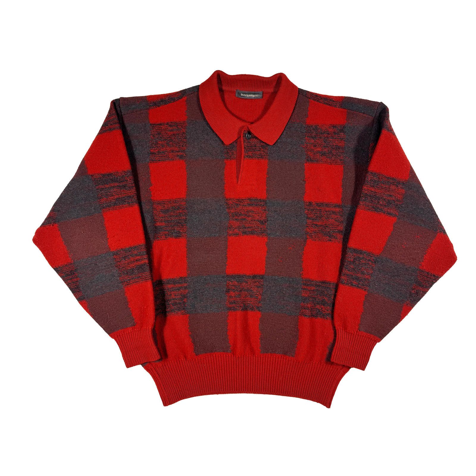 Issey Miyake Issey Miyake Plaid Sweater Size ONE SIZE - 1 Thumbnail