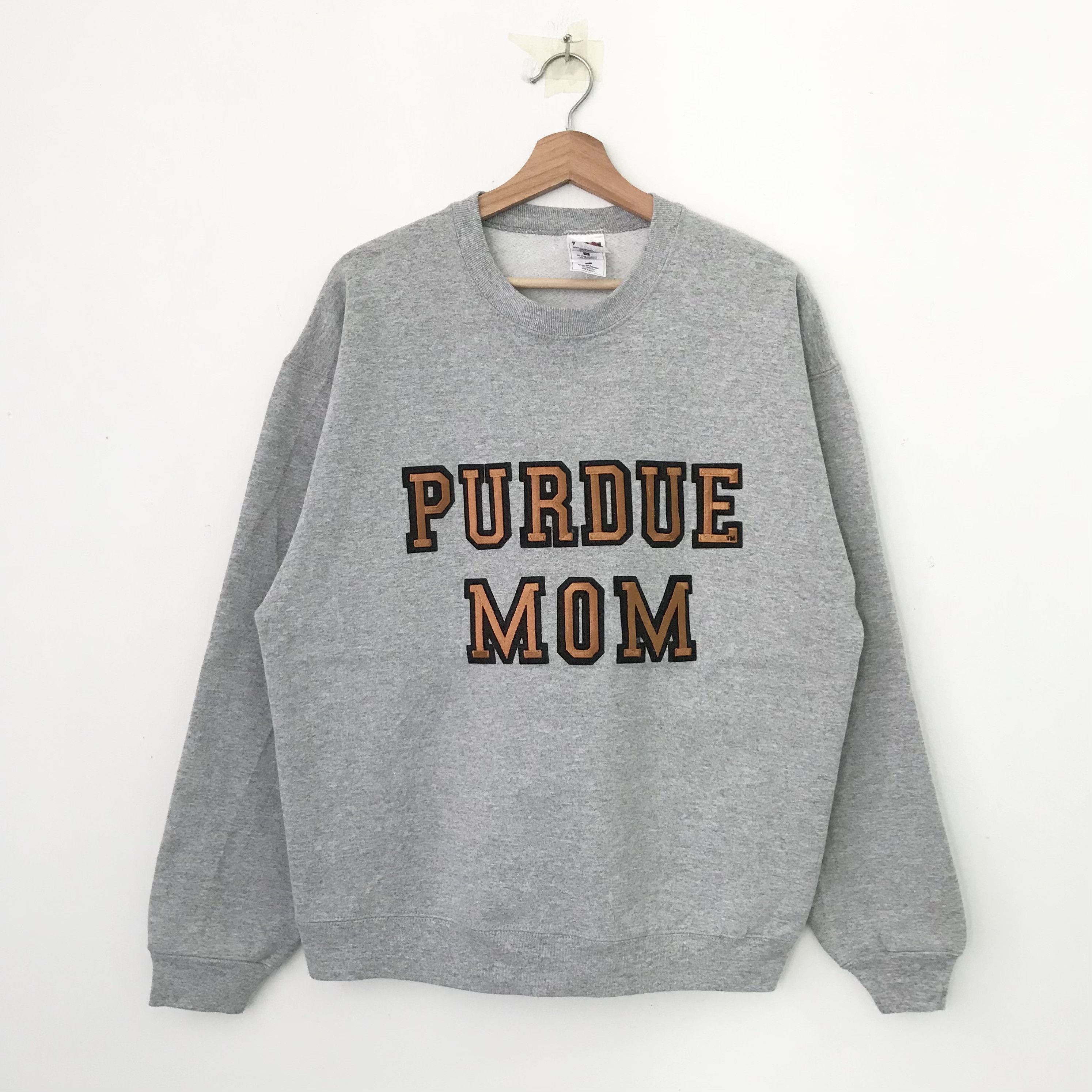 Vintage Vintage 90's Purdue Mom Gray Sweatshirt - 667 Size US L / EU 52-54 / 3 - 1 Thumbnail