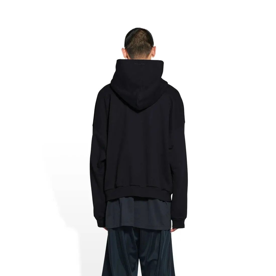 Balenciaga o1w1db10625 Hoodie Medium Fit in Black Size US XXS / EU 40 - 4 Thumbnail