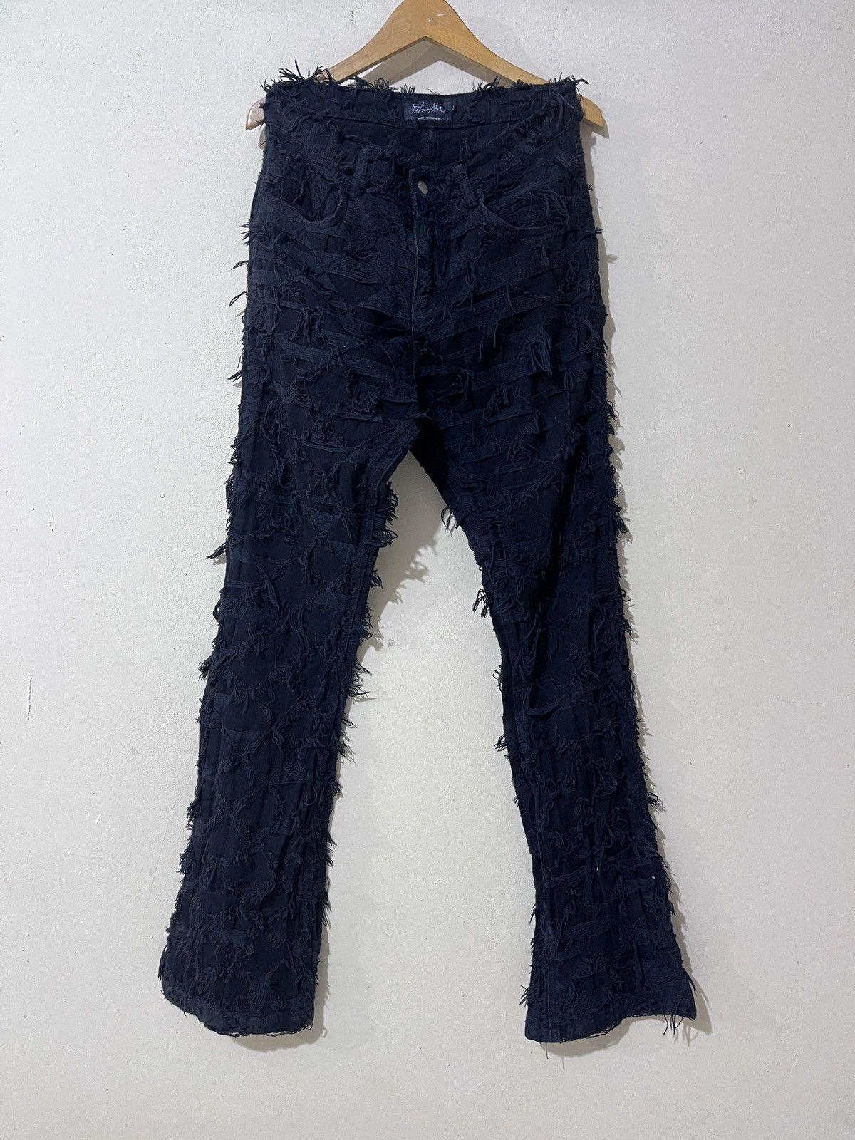 Japanese Brand DISTRESSED MUMMY J CAESAR VERY STYLE FLARE Size US 32 / EU 48 - 1 Thumbnail