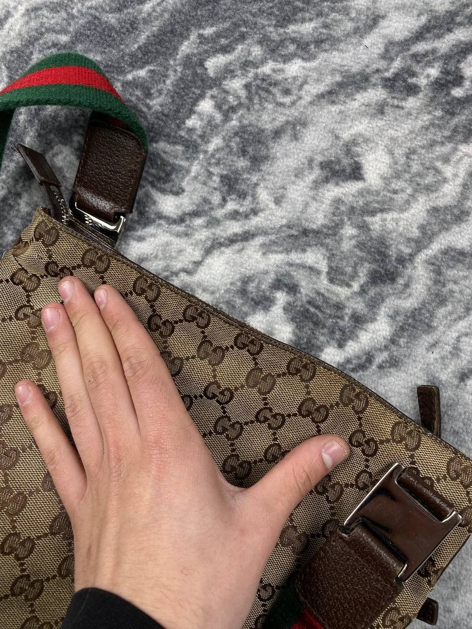 Gucci Gucci Monogram Fabric Shoulder Bag GG Men Beige Size ONE SIZE - 17 Thumbnail