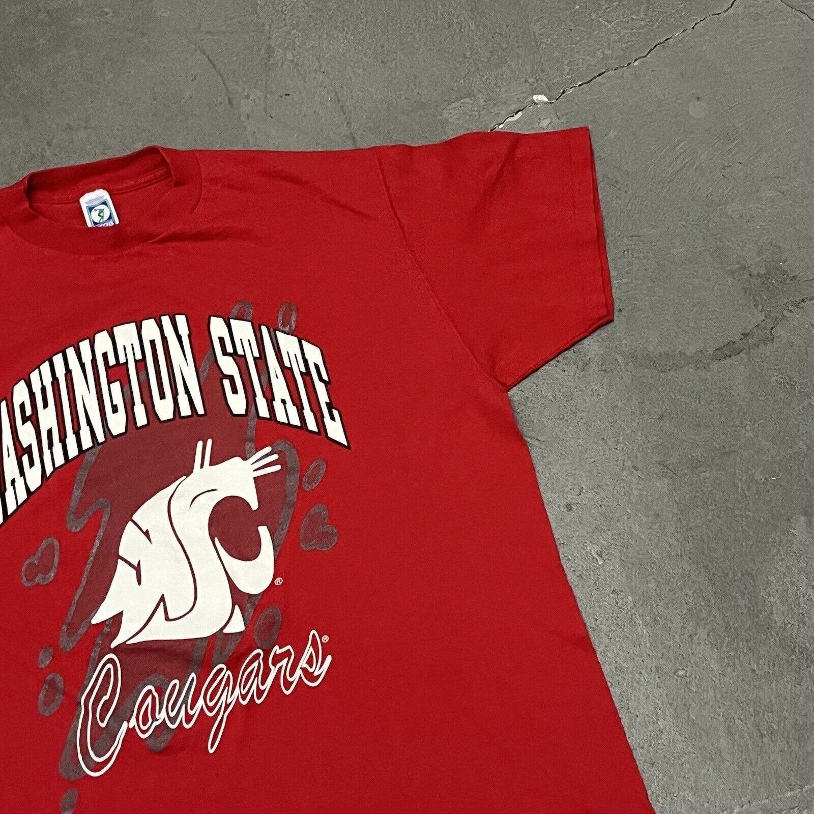 Vintage VTG 1990’s Discus Washington St. Cougars Graphic T-shirt XL Size US XL / EU 56 / 4 - 5 Thumbnail