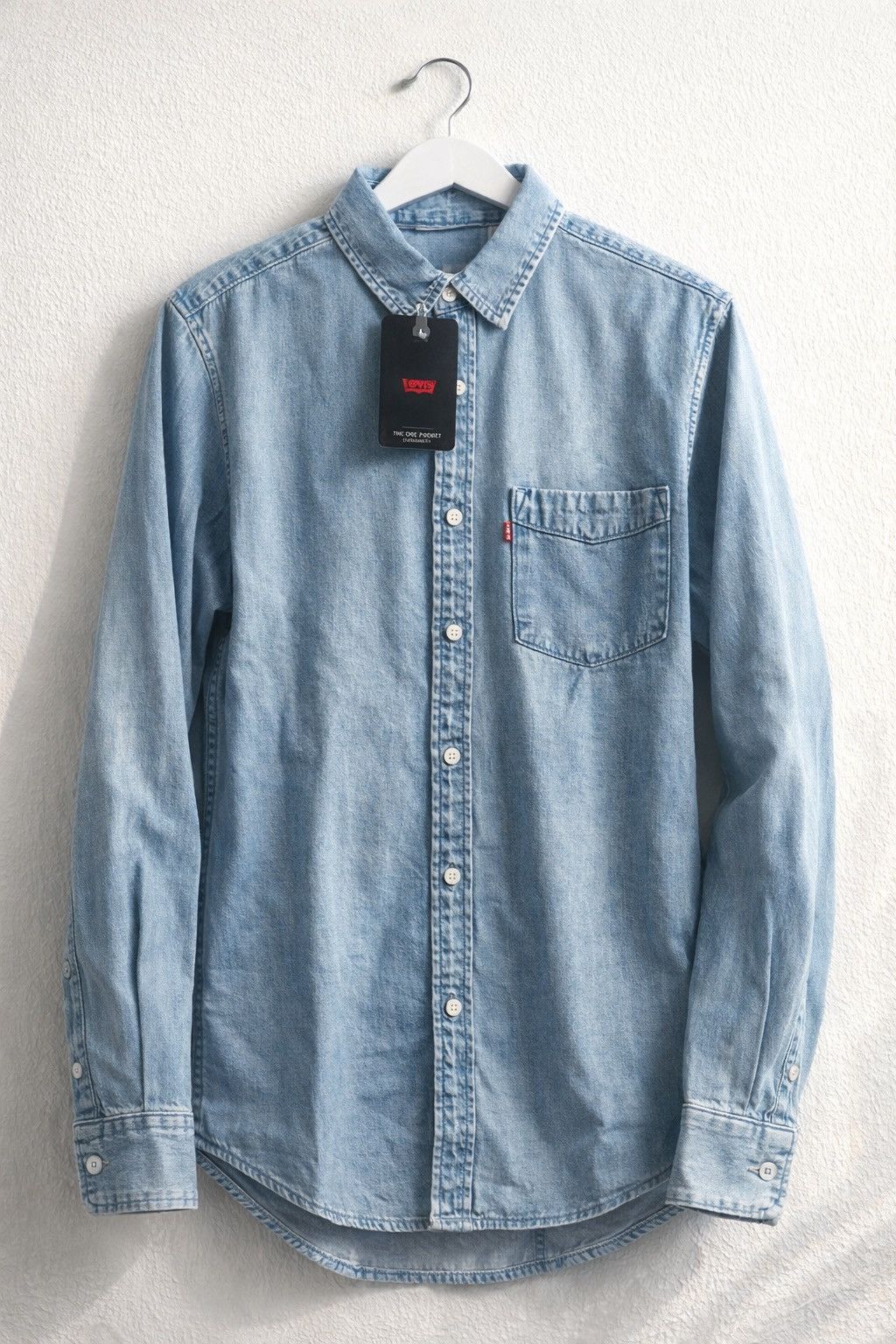 Levi's Levi’s One Pocket Denim Button Up Shirt Light Blue Size US S / EU 44-46 / 1 - 1 Thumbnail