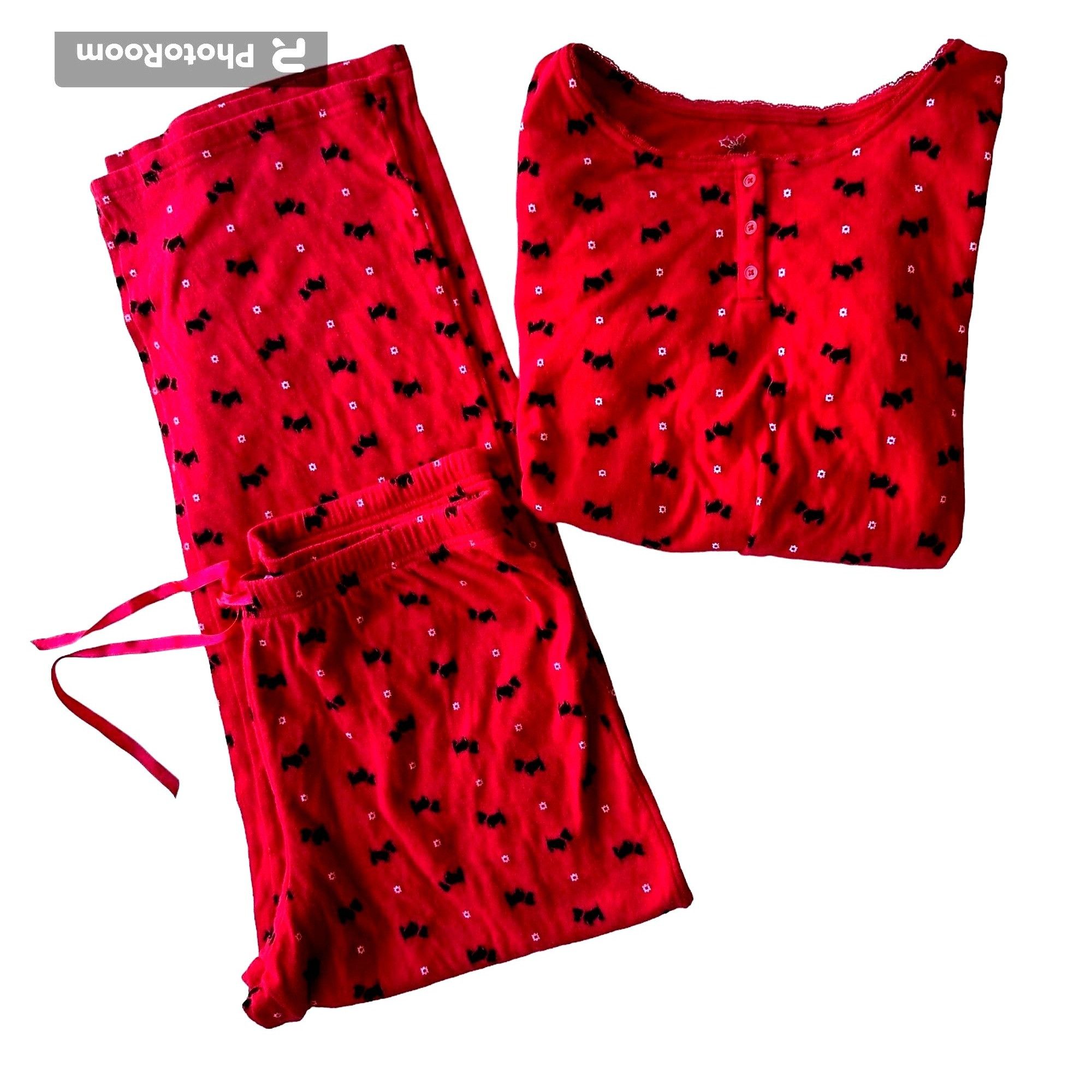 Croft & Barrow Vintage Croft & Barrow Scottie Dog Pajamas Medium Red