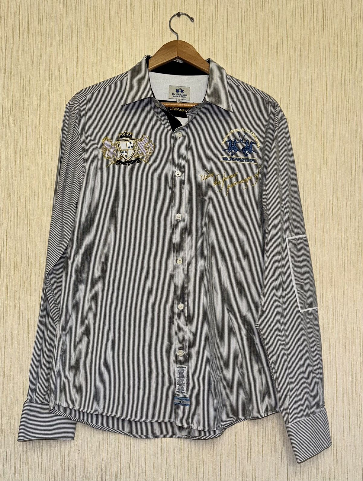 La Martina × Vintage La Martina vintage polo team striped shirt Size US XL / EU 56 / 4 - 2 Thumbnail