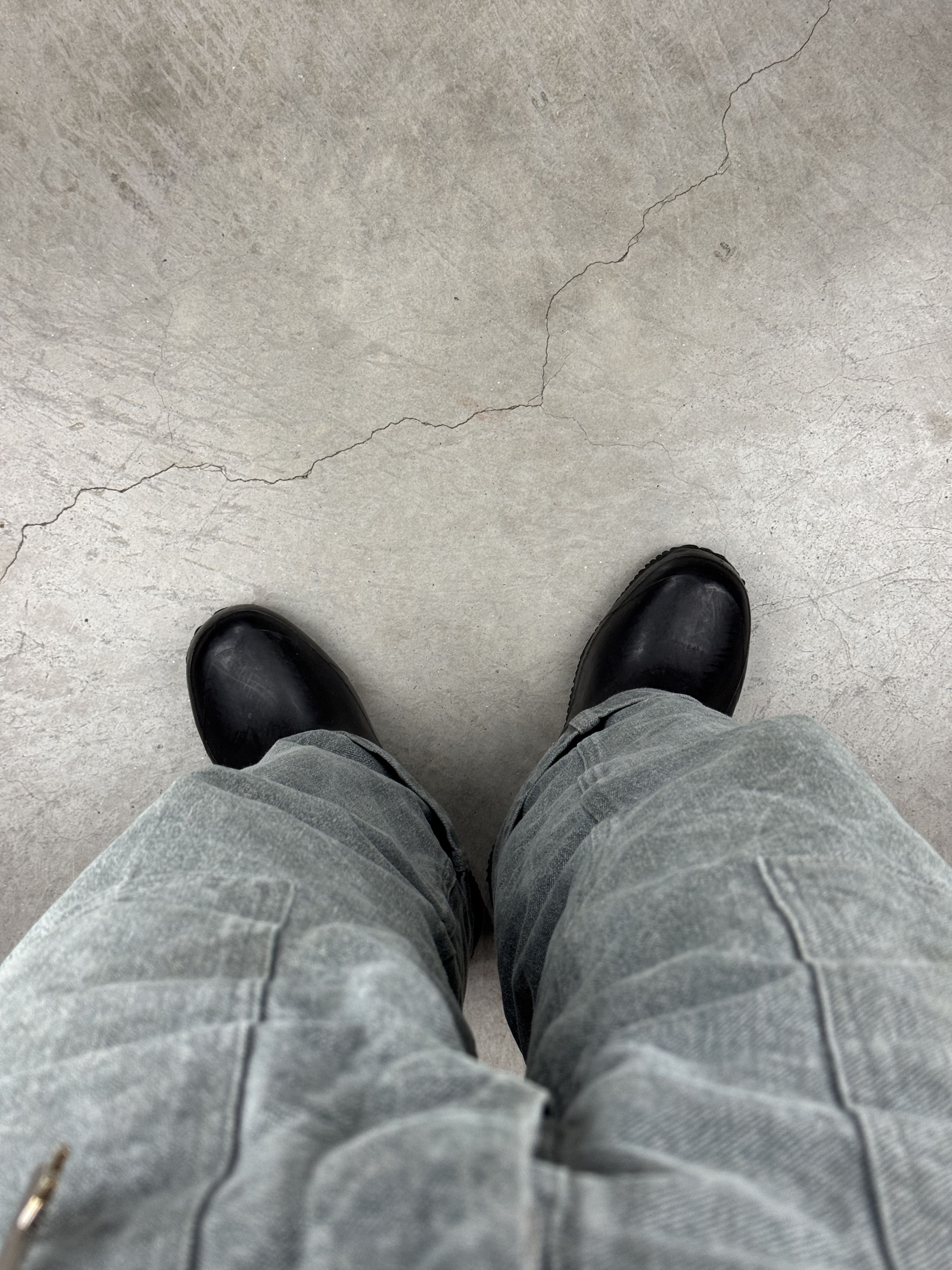 Vintage Minimal black rubber rain boots with industrial aesthetic Size US 9.5 / EU 42-43 - 4 Thumbnail