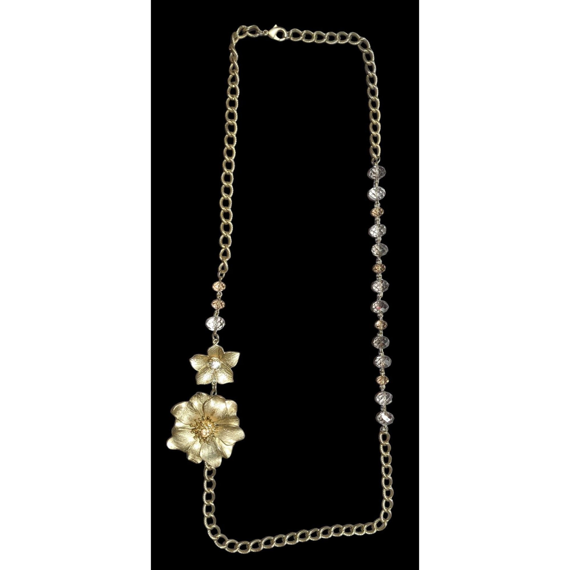Other Vintage Glam Gold Floral Statement Necklace Size ONE SIZE - 2 Thumbnail