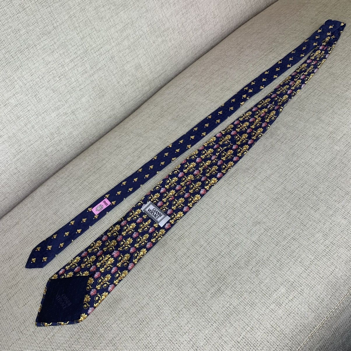 Versace × Vintage Gianni Versace Vintage Baroque Golden Silk Tie Caravate Size ONE SIZE - 13 Thumbnail
