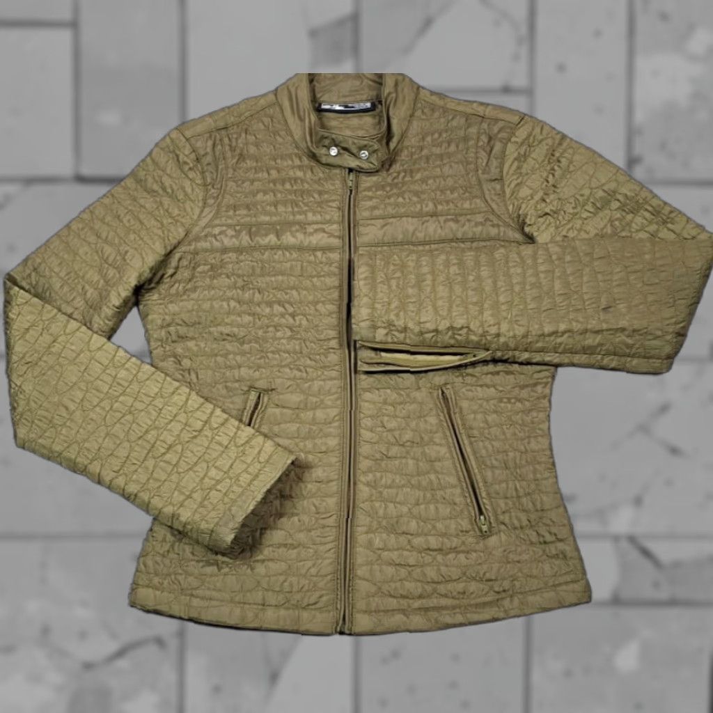 Oakley Oakley Moto Biker Jacket Full Zip Quilted Micro Puffer Olive Pink Womens XS Size XS / US 0-2 / IT 36-38 - 1 Thumbnail