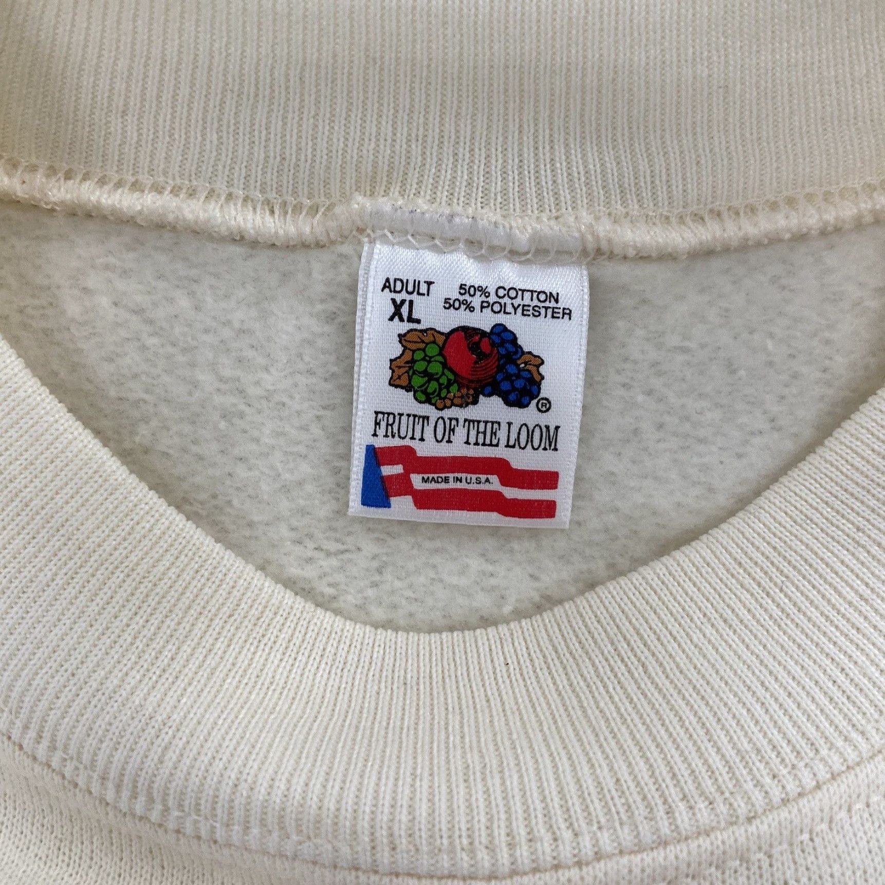 Fruit Of The Loom Vintage Myrtle Beach Sweatshirt Unisex Adult XL Ivory Sailboat Beach Air Waves Cotton Pullover Size XL / US 12-14 / IT 48-50 - 7 Thumbnail