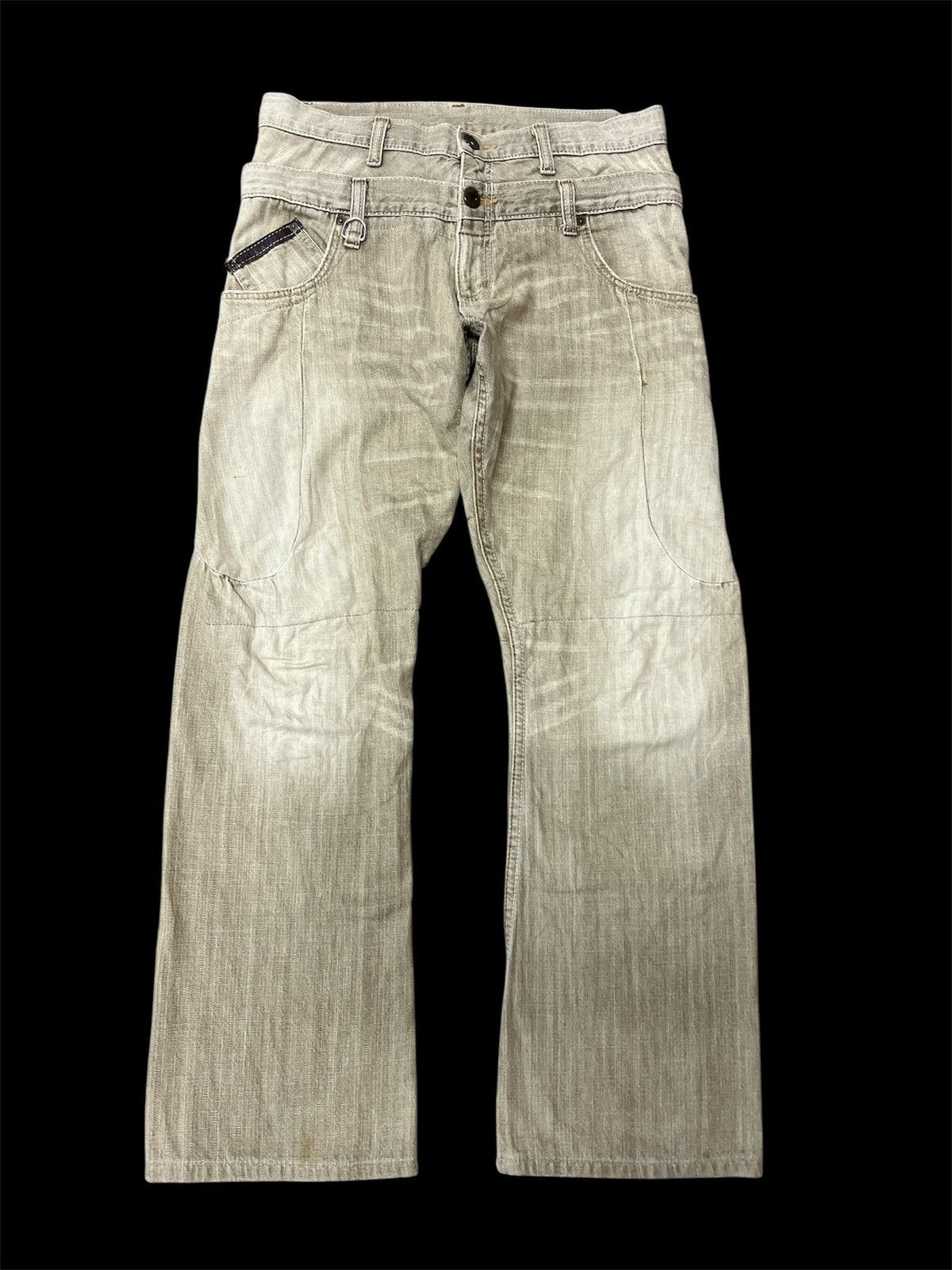 Japanese Brand DOUBLE WAIST‼️WRANGLER DISTRESSED DENIM PANT Size US 32 / EU 48 - 1 Thumbnail