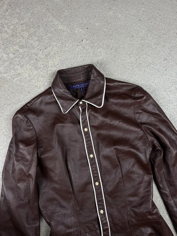Ralph Lauren Purple Label Ralph Lauren Collection Leather Coat Brown USA 8 Size M / US 6-8 / IT 42-44 - 3 Thumbnail