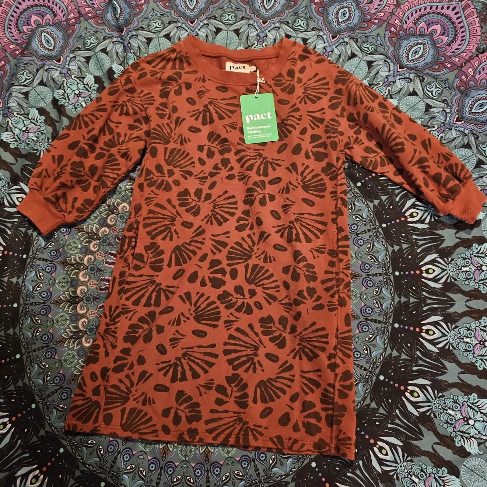 Designer Organic Cotton Pact's Eco-Friendly Sweatshirt Dress NWT Size XS / US 0-2 / IT 36-38 - 1 Thumbnail