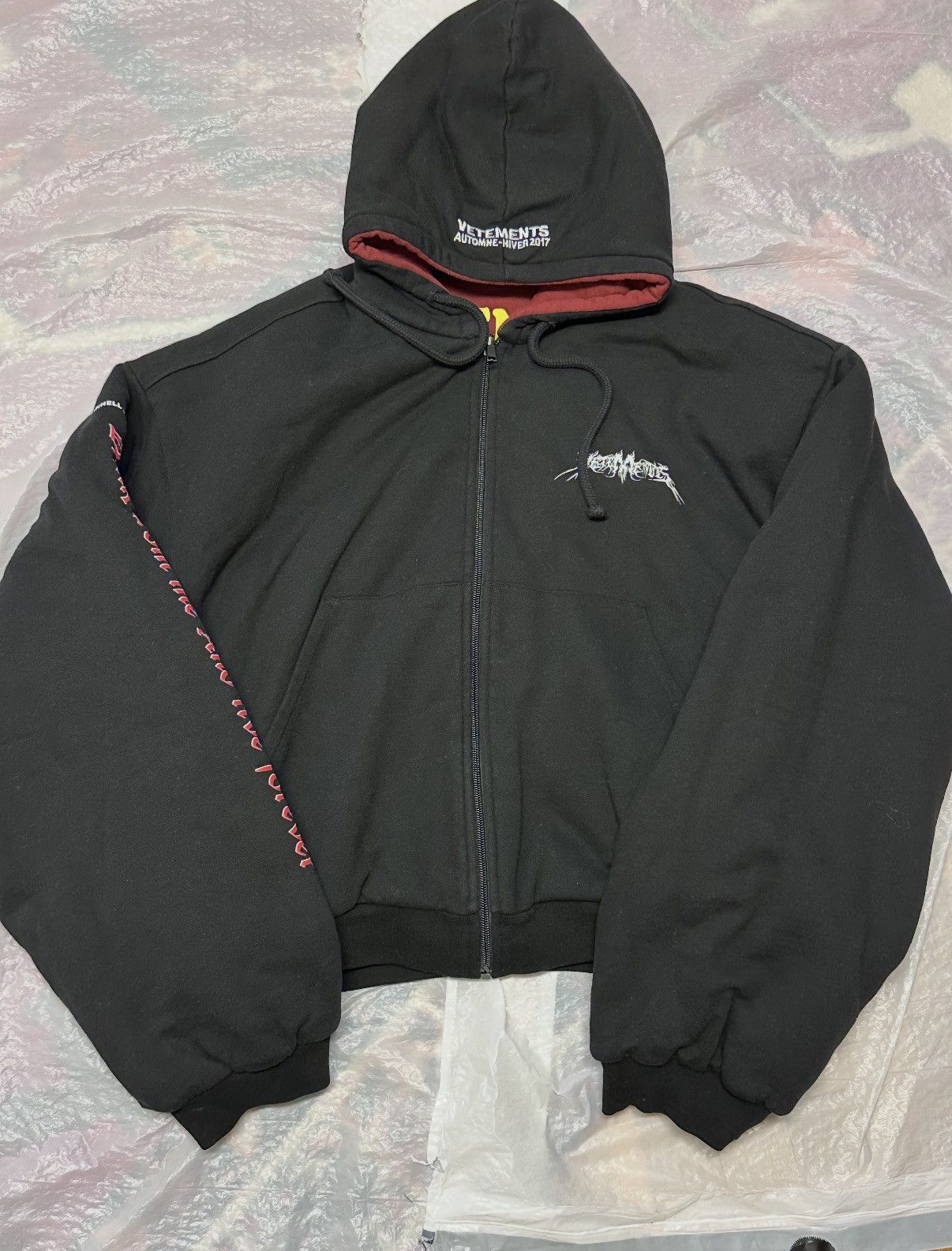 Vetements VETEMENTS TFD REVERSIBLE ZIP HOODIE | Grailed