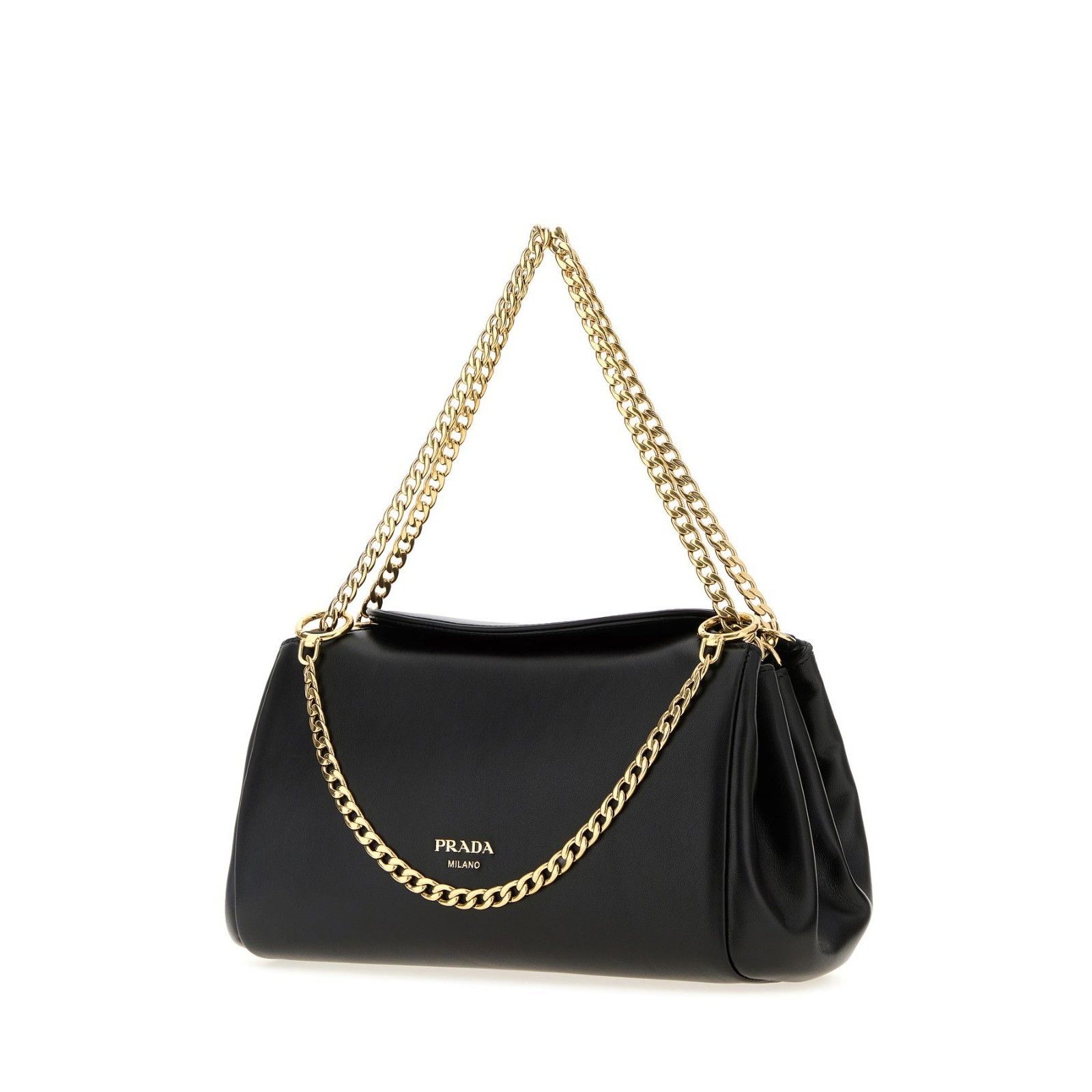 Prada PRADA Gold Chain Black Shiny Leather Shoulder Bag New & Auth Size ONE SIZE - 2 Thumbnail