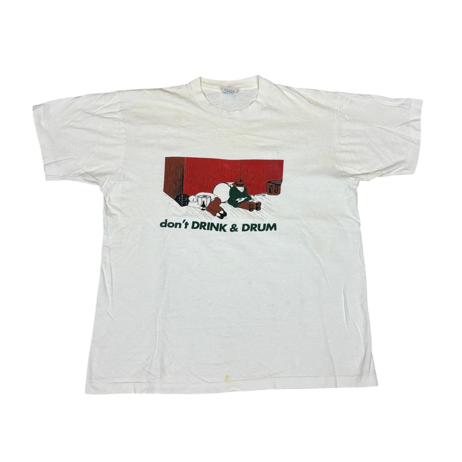 Vintage Vintage 1989 Don't Drink and Drum T Shirt Men's XL Drummer Size US XL / EU 56 / 4 - 1 Thumbnail