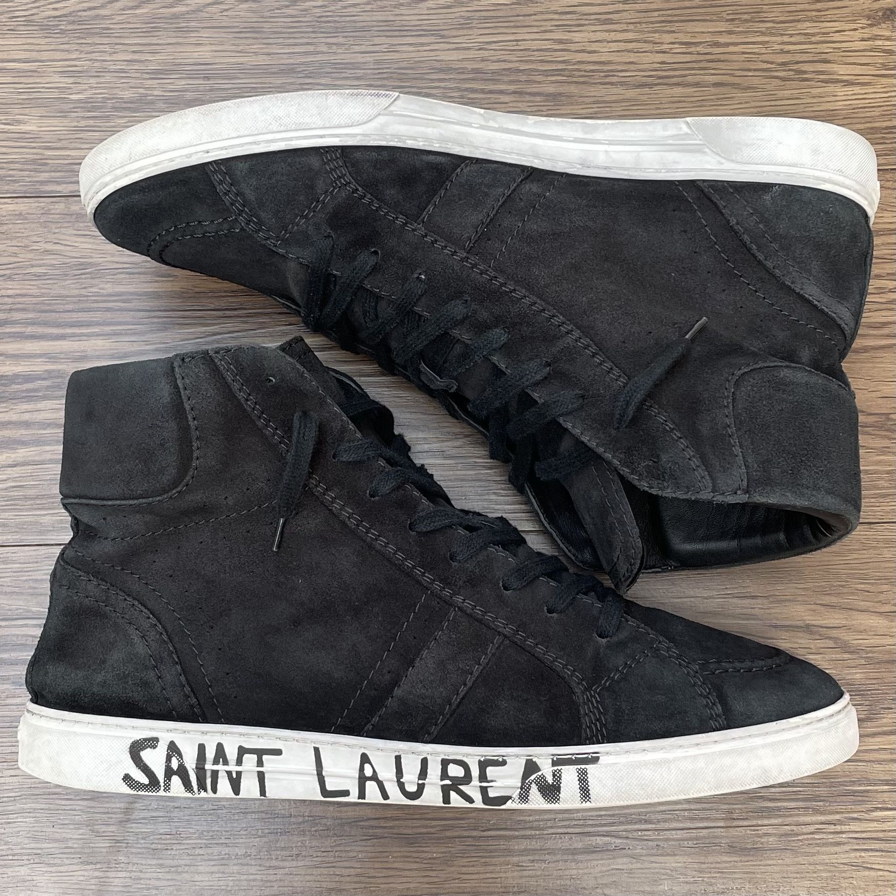 Saint Laurent Paris Saint Laurent Joe High Top Sneaker Size US 12 / EU 45 - 1 Thumbnail