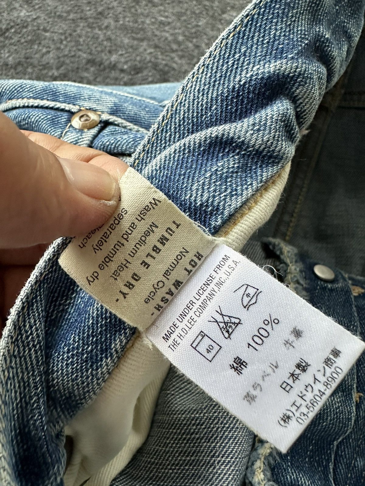 Lee Vintage Rare 50s Lee 101 Half Selvedge Denim 29x34 D444 Size US 29 - 20 Thumbnail
