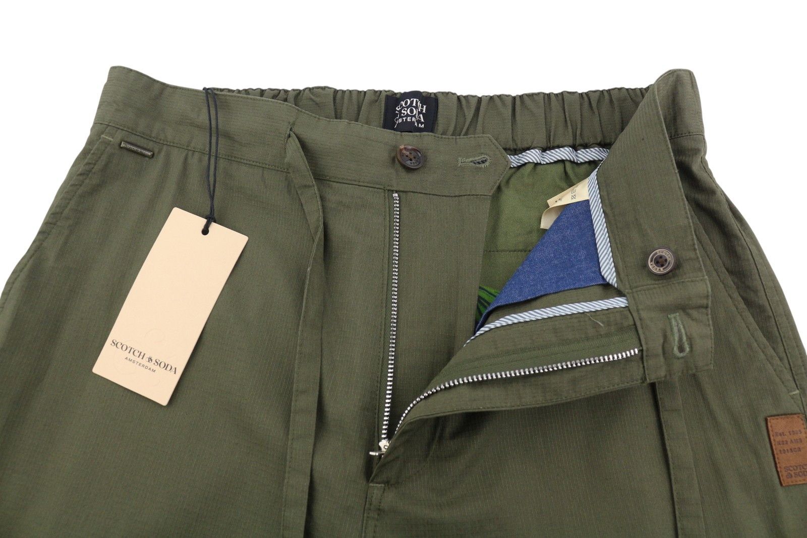 Scotch & Soda W33/L29 Green Drawstring Zip Hem Trousers 88601 Size US 33 - 4 Thumbnail