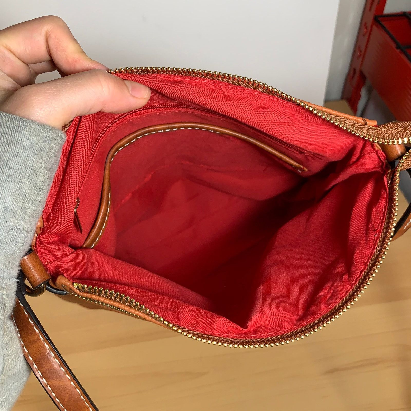 Other Women's Brown Faux Leather Crossbody Bag Size ONE SIZE - 4 Thumbnail