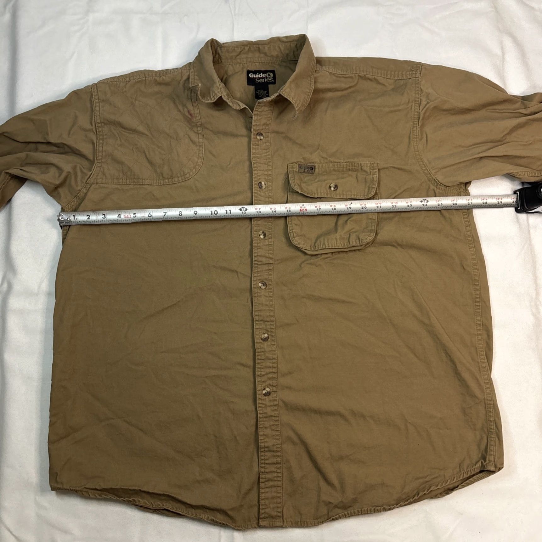 Vintage Guide Series Button-Up Men XL Beige Long Sleeve Padded Hunting Outdoor Shirt Mens XL Beige Padded Outdoor Hunting Button-Up Guide Series Size US XL / EU 56 / 4 - 4 Thumbnail