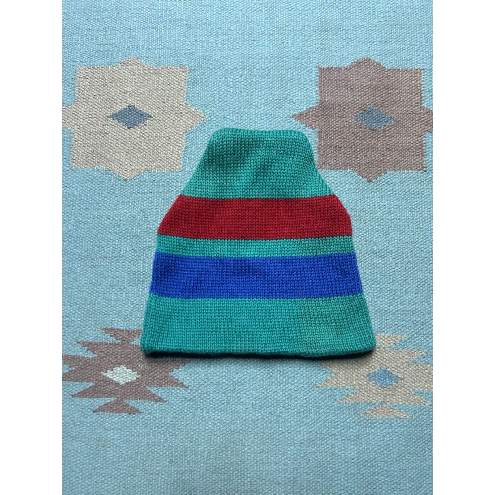 HATSKI VINTAGE Meister Wool Knit Beanie Winter Hat Ski Snow Striped OSFA Adult 70s 80s HaT Hat Size ONE SIZE - 3 Thumbnail