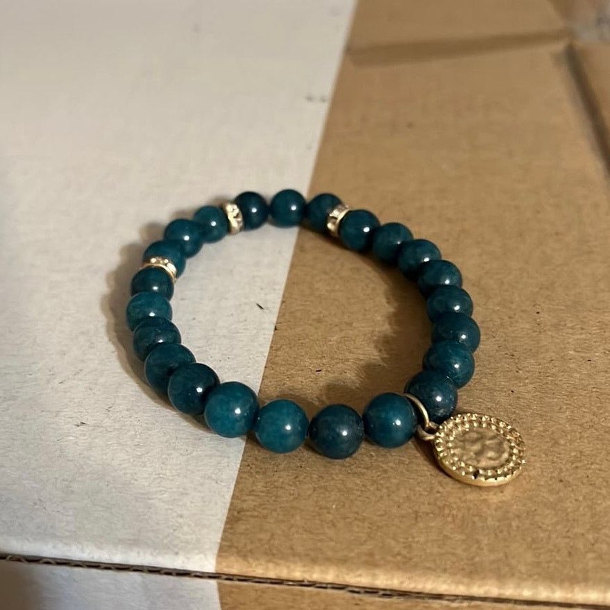 Other Agate Jasper Elastic Stone Bracelet with Charm Size ONE SIZE - 1 Thumbnail