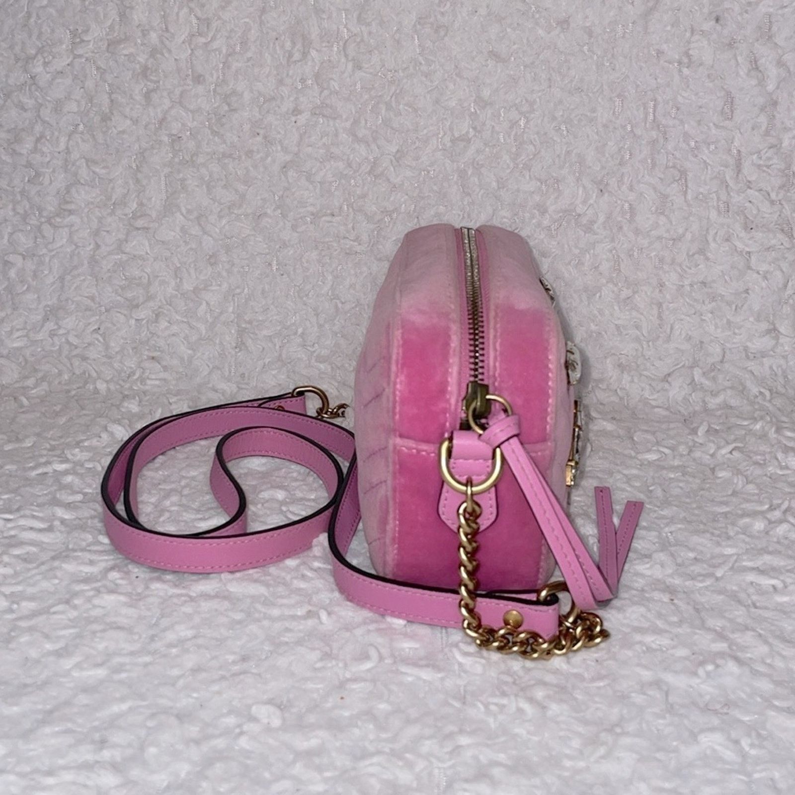Gucci Gucci GG Marmont Velvet Crystal Mini Bag Pink 448065 Size ONE SIZE - 5 Thumbnail