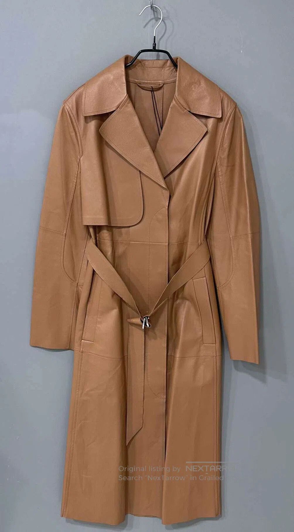 Max Mara MaxMara Lambskin Long Trench Coat. Size M / US 6-8 / IT 42-44 - 1 Thumbnail