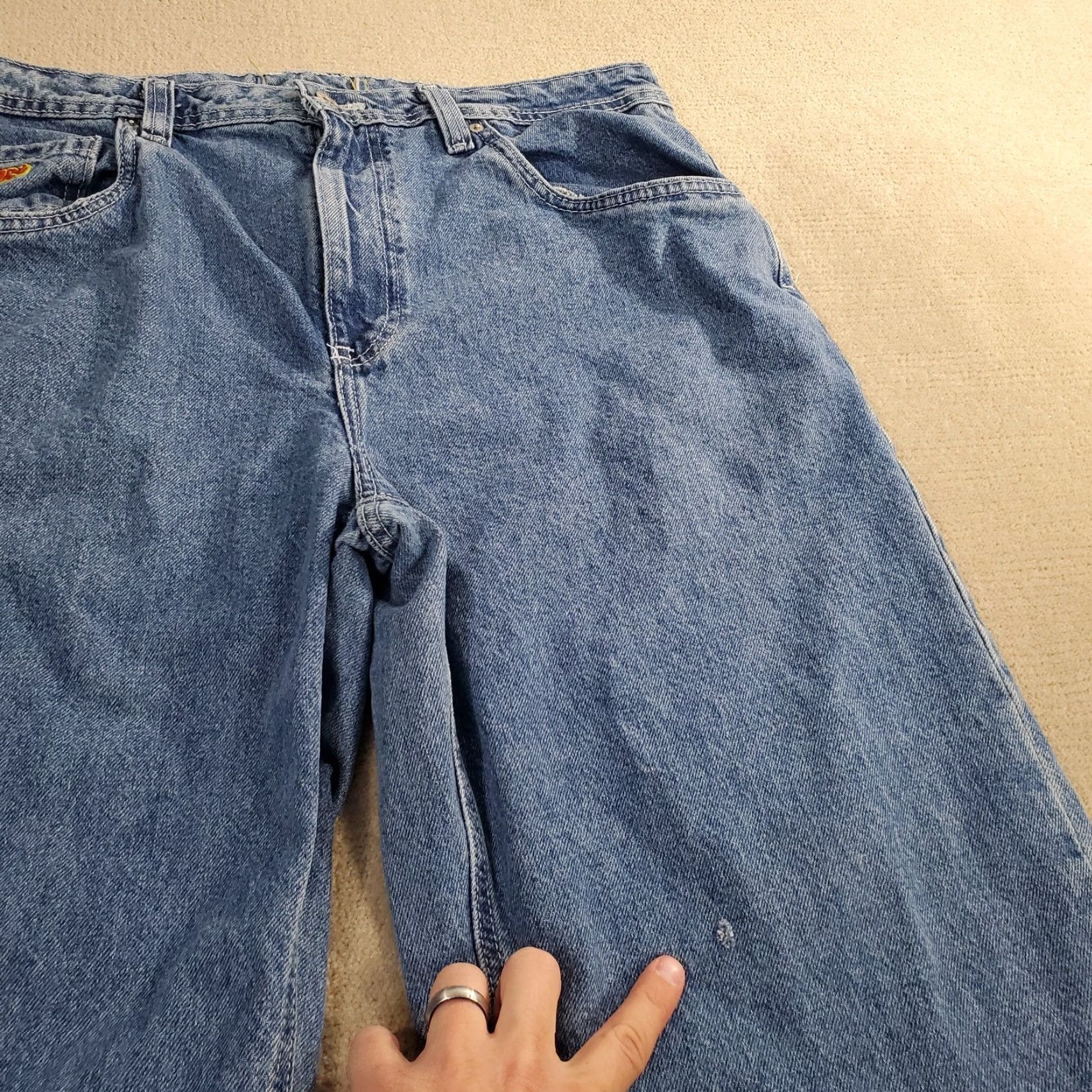Empyre VINTAGE Empyre Jeans Mens 36x30 Blue Relaxed Straight Baggy Wide Leg READ* Size US 36 / EU 52 - 4 Thumbnail