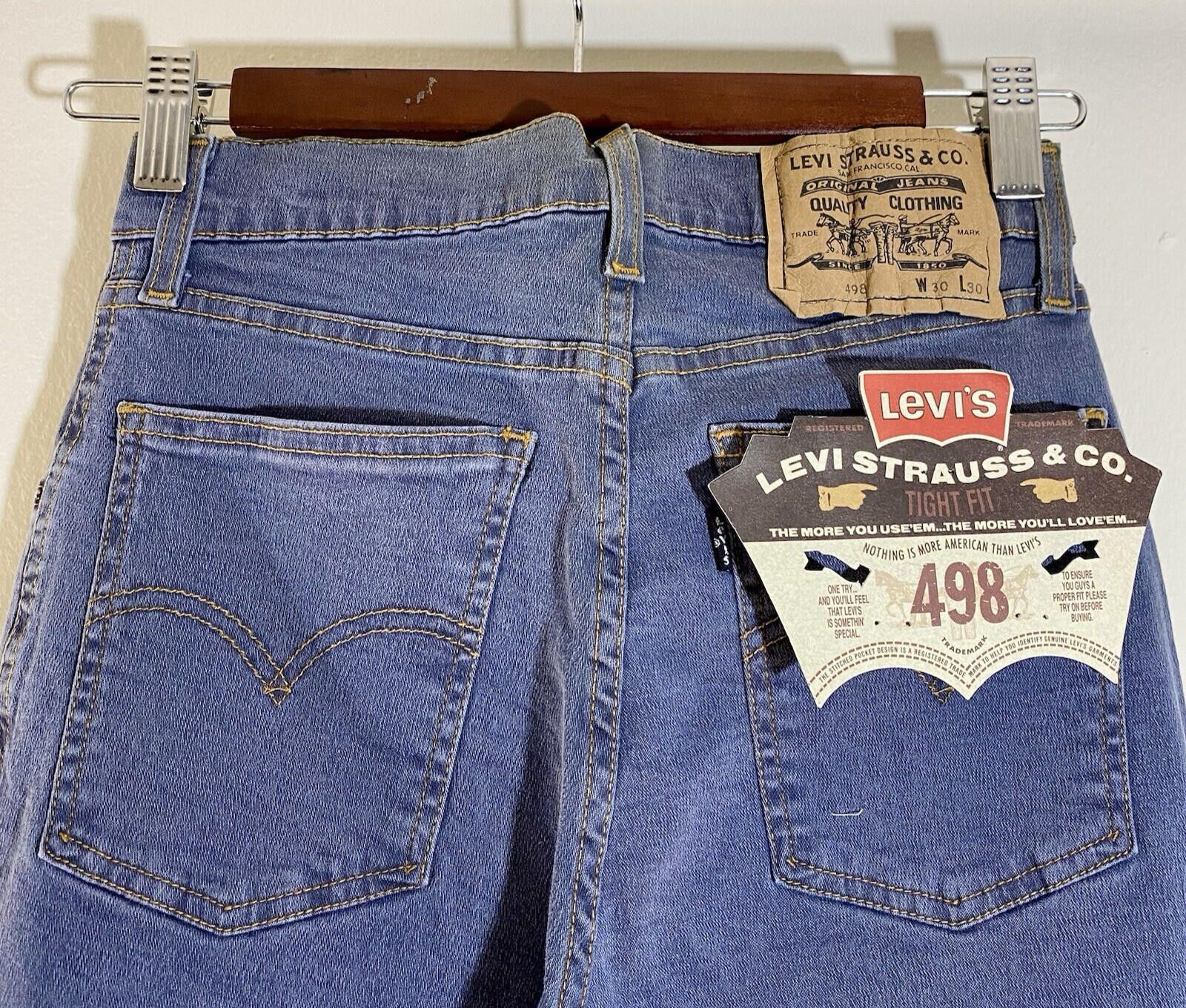 Levi's NWT LEVI'S 498 Blue Skinny Jeans 30x30 Vintage Made in Italy Size 30" / US 8 / IT 44 - 1 Thumbnail