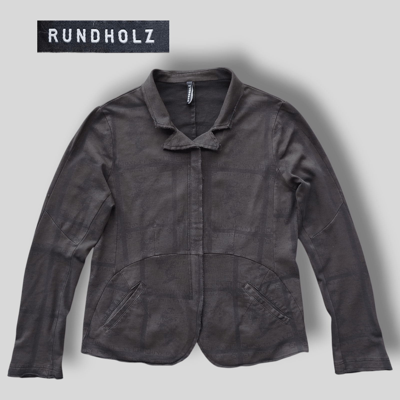 Rundholz Cardigan Jacket Full Zip Pockets One Penny Print Cotton Size L / US 10 / IT 46 - 1 Thumbnail