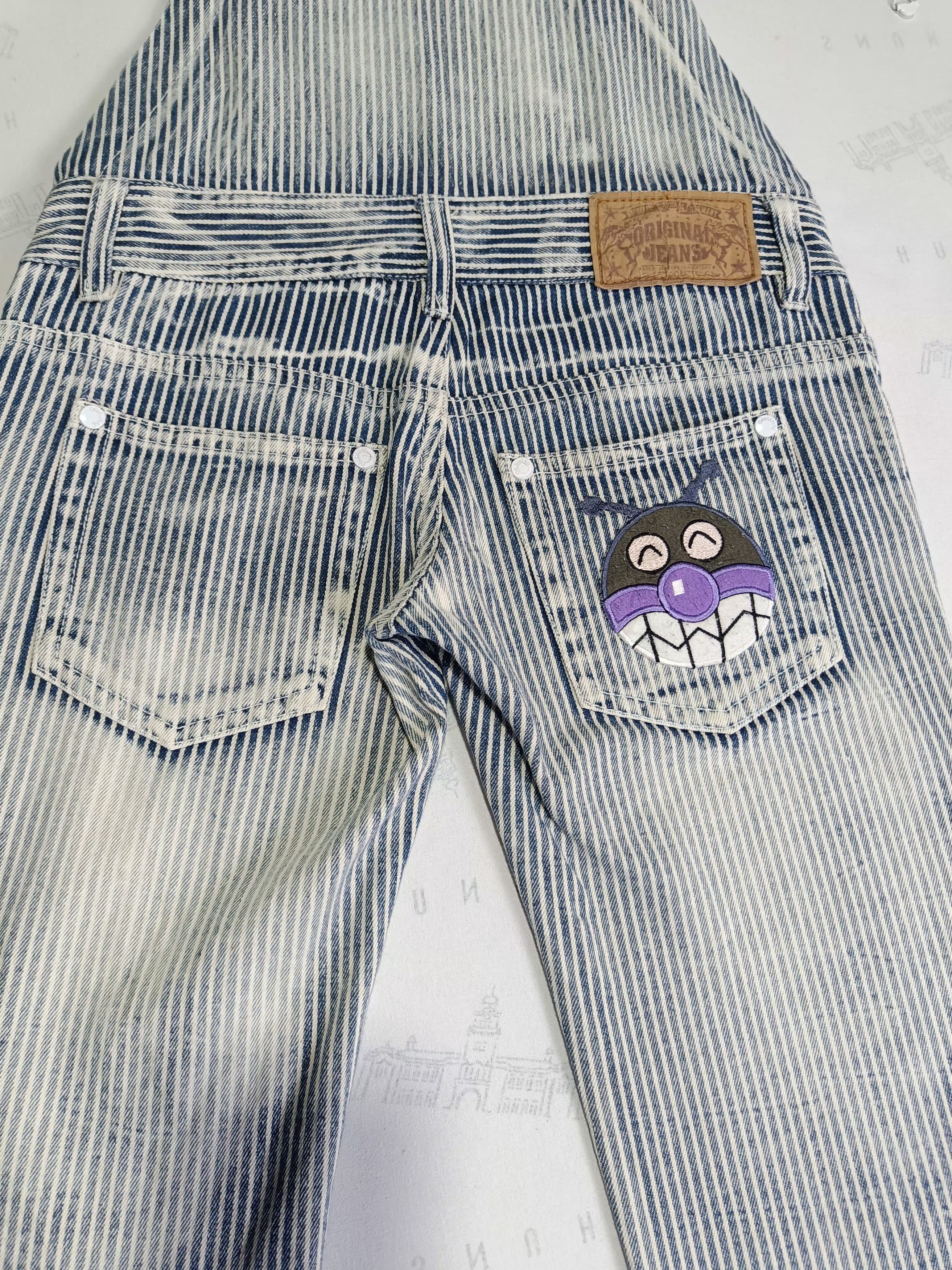 Japanese Brand Vintage Hickory Stripe Overall Cartoon Character Baikinman Size 26" / US 2 / IT 38 - 18 Thumbnail