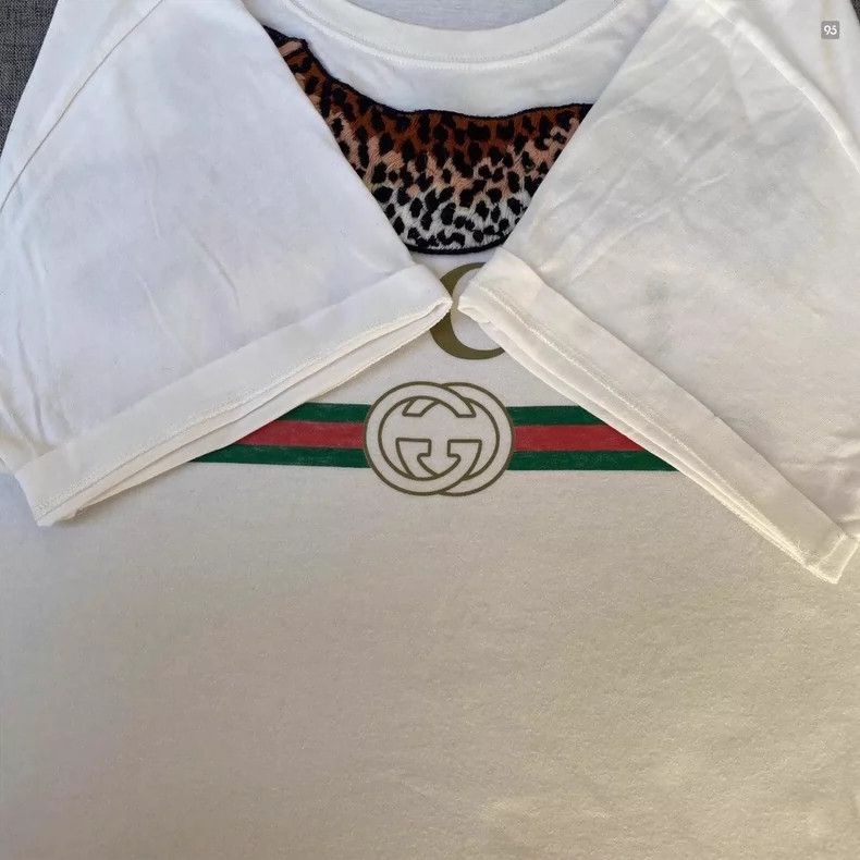 Gucci Gucci Leopard embroidered cotton short-sleeved T-shirt 2505 Size US L / EU 52-54 / 3 - 5 Thumbnail