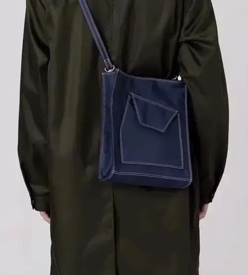 Korean Fashion Navy Blue Nylon Crossbody Bag Shoulder Bag, Men's