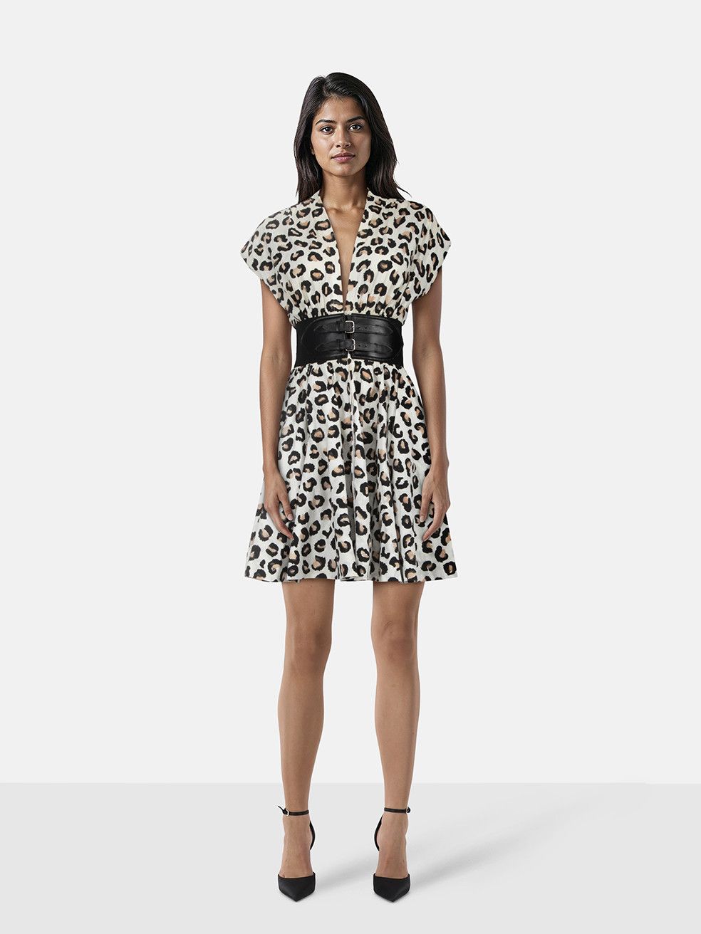 Alaia Leopard Print Belted Knee Length Dress Size XS / US 0-2 / IT 36-38 - 1 Thumbnail