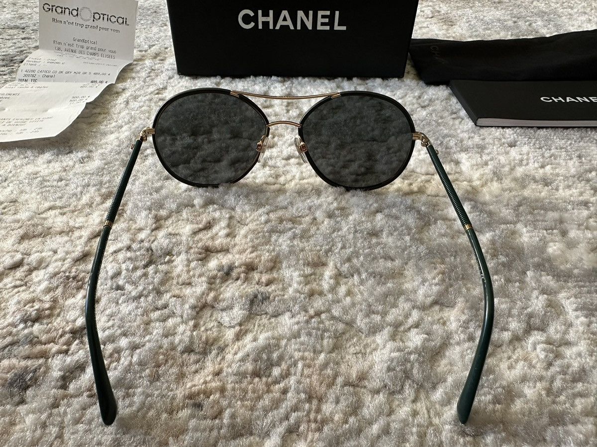 Chanel CHANEL Round Pilot Sunglasses 4228-Q Dark Green Size ONE SIZE - 3 Thumbnail