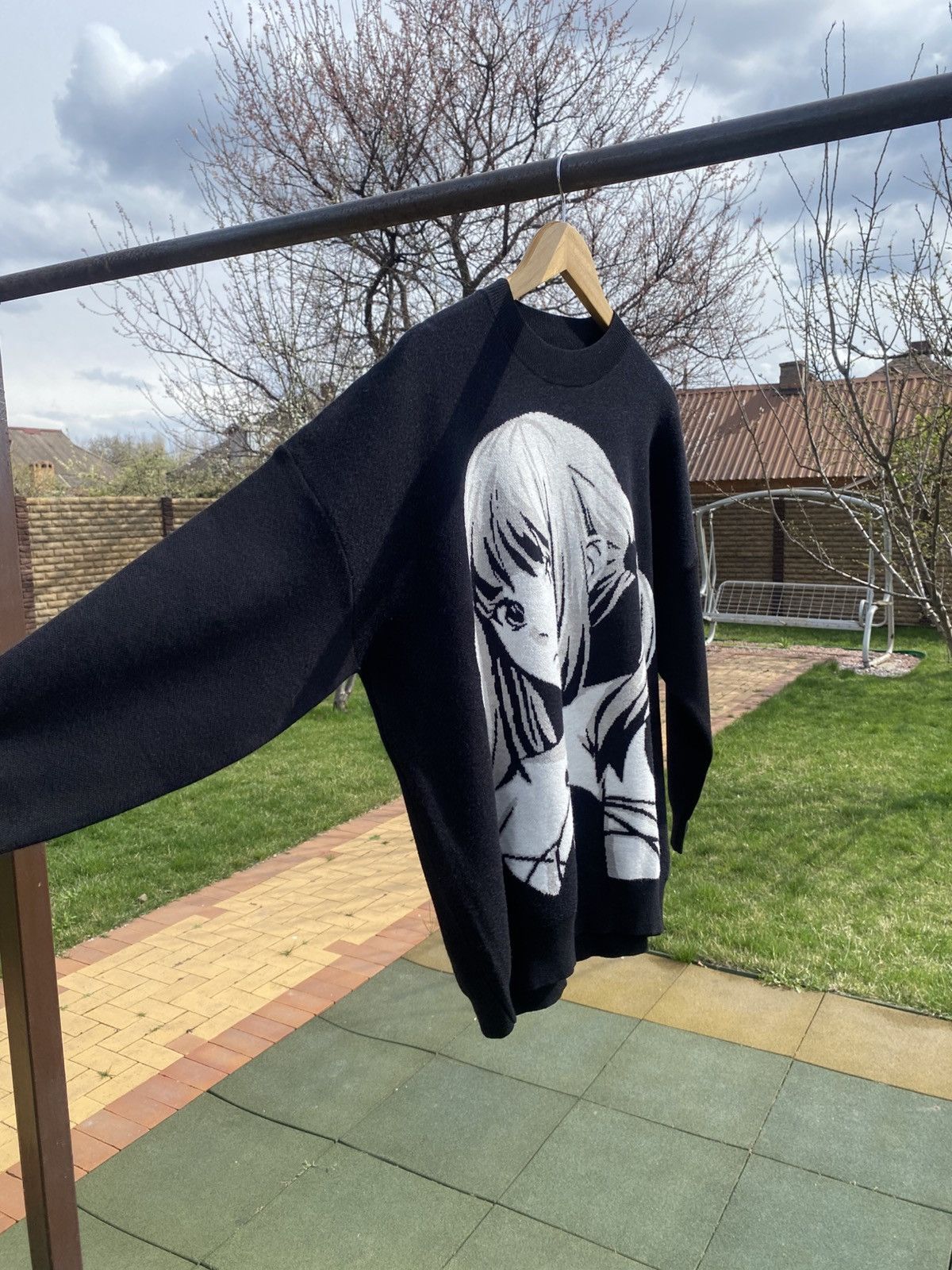 Japanese Brand Anime girl graphic knit sweater, oversized pullover Size L / US 10 / IT 46 - 7 Thumbnail