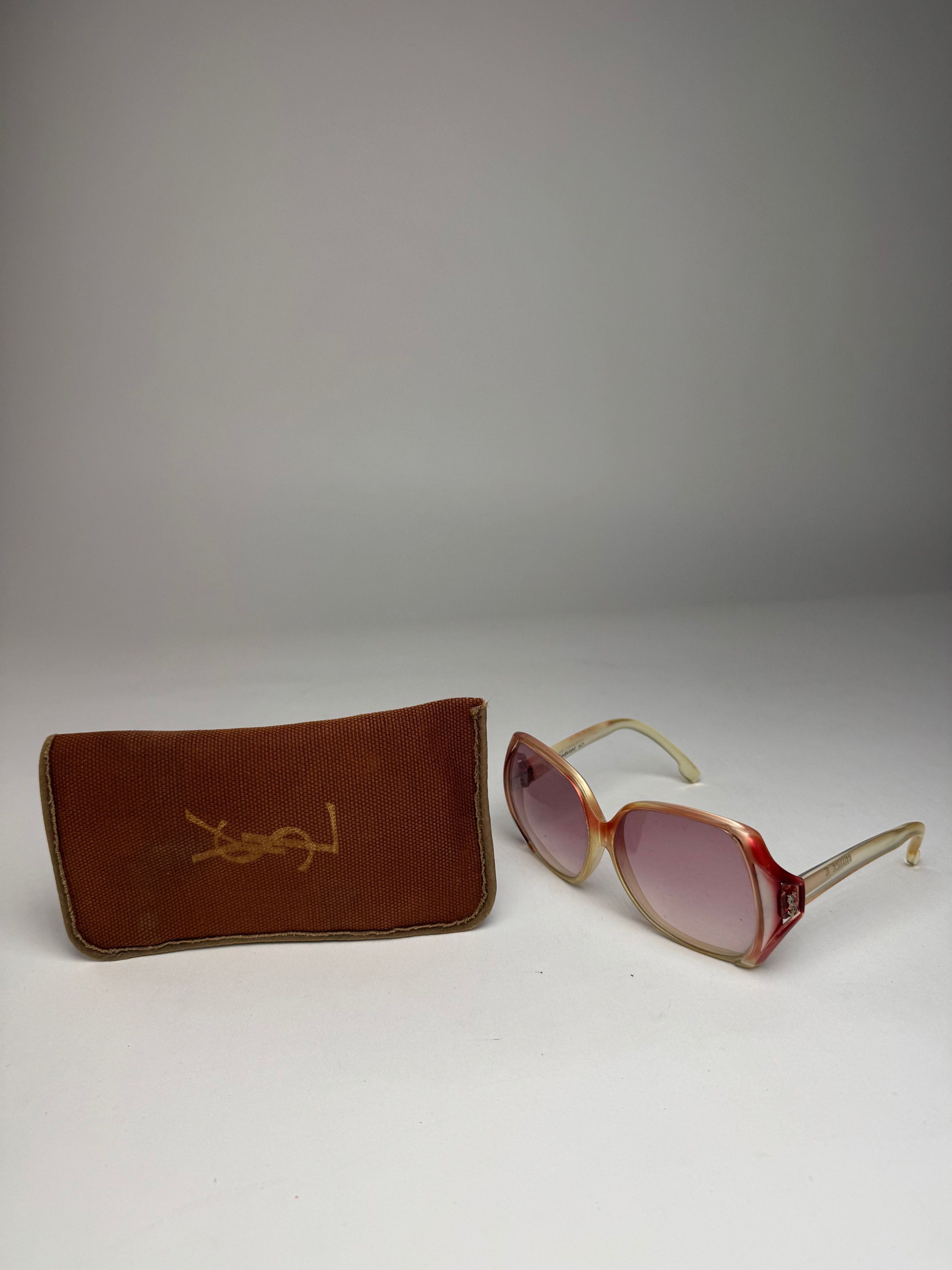 Other Vintage Yves Saint Laurent Overd Sunglasses Beige Red Size ONE SIZE - 1 Thumbnail